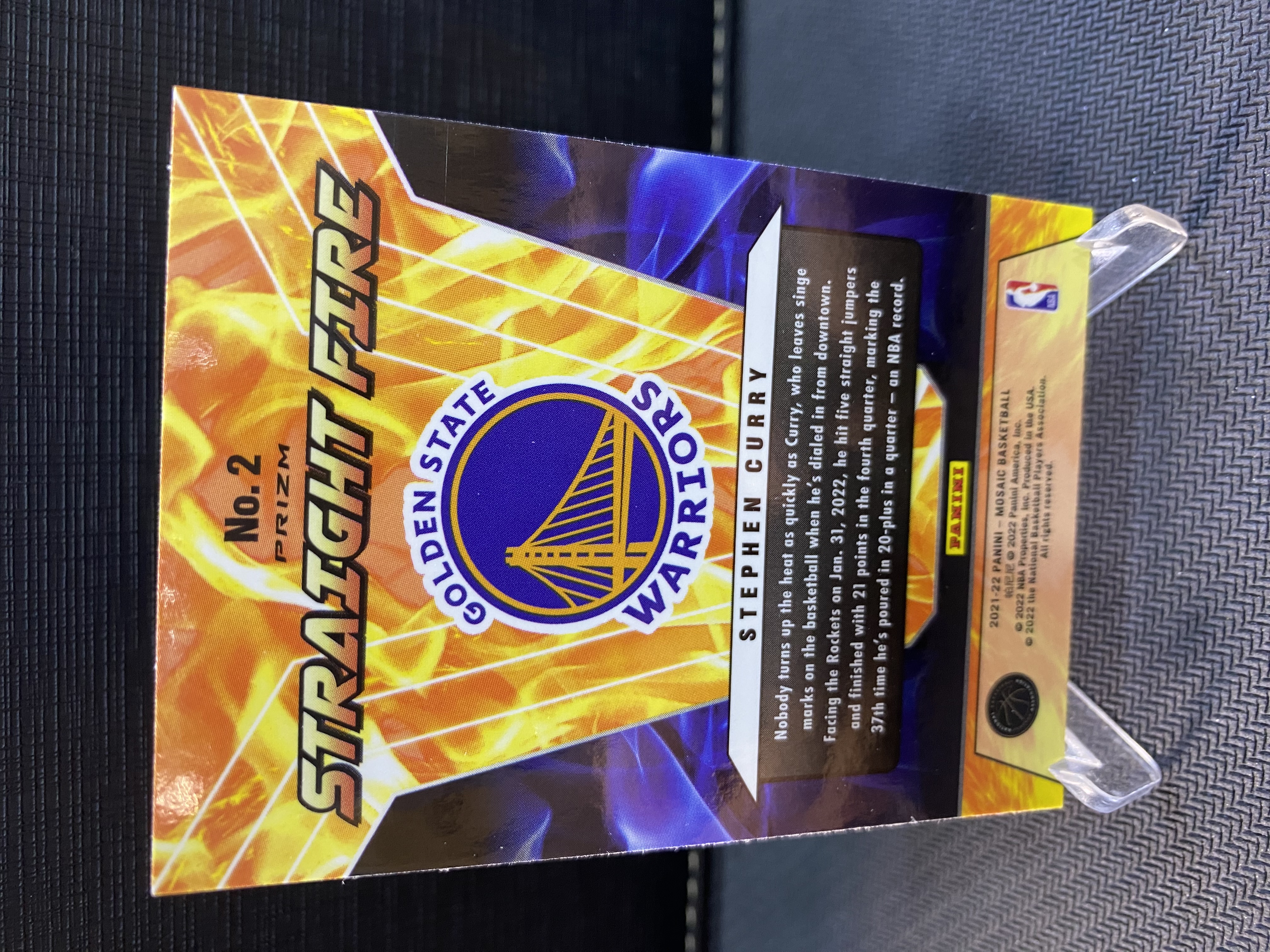 2021-22 Panini Mosaic Stephen Curry 马赛克 勇士 斯蒂芬 库里 straight fire 特卡 马赛克折 收藏必备 卡品如图 -尹少-【乌苏拍卖】