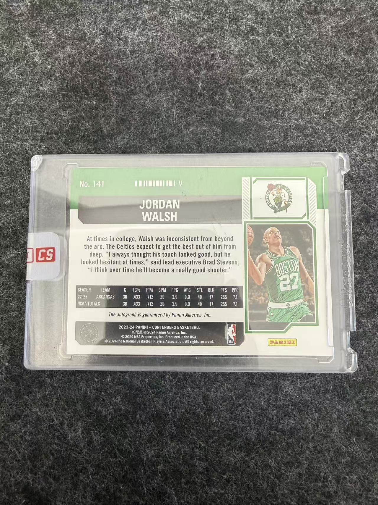 【瑞卡代拍】2023-24 Panini Contenders Jordan Walsh RC 球票 新秀 乔丹 沃尔什 文班亚马新秀年 变化版 卡签 签字 29/99编 原封砖卡品瑕疵如图【李总】