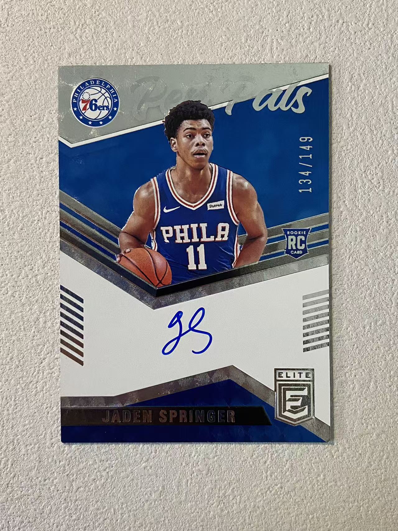 2021-22 Panini Elite Jaden Springer RC 精英 76人 新秀rc 杰登 斯普林格 /149编 签字 卡签 收藏必备