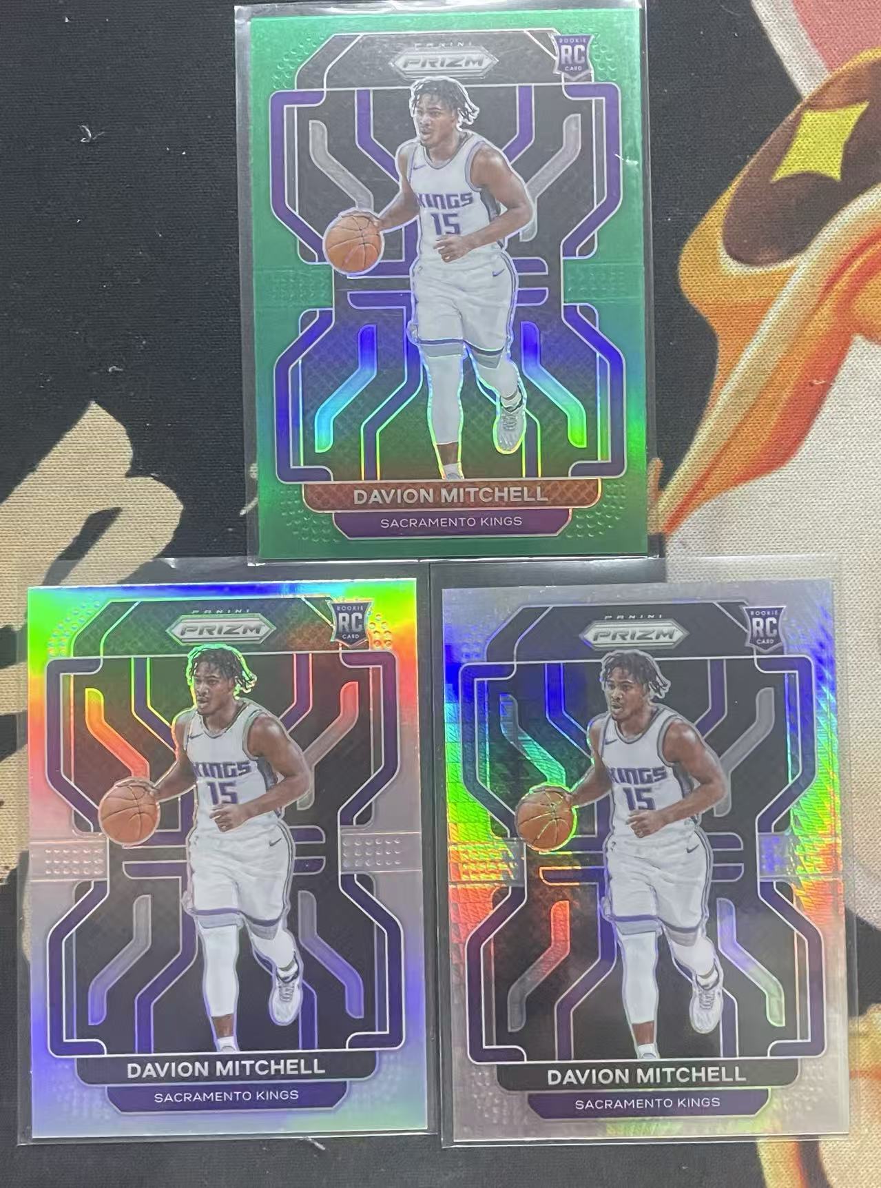 2021-22 Panini Prizm Davion Mitchell 戴维恩·米切尔 国王 绿折 银折 hyper折 rc 新秀年 折射 打包 适合彩虹 值得收藏(猴子卡社)