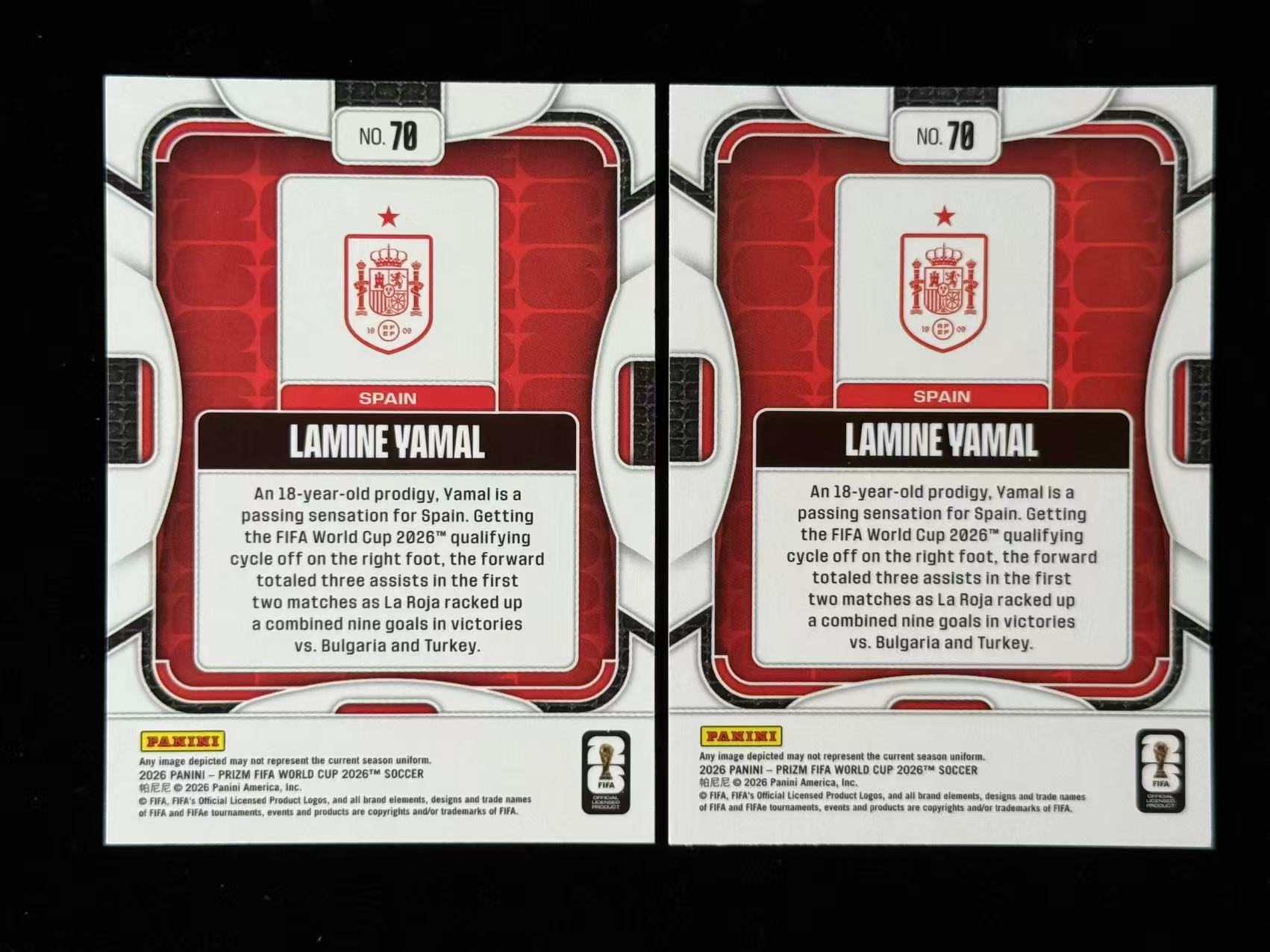 2026 Panini 拉明 亚马尔 西班牙 巴萨 世界杯PZ base 一图打包出售 卡品不保 #KEITH# 714