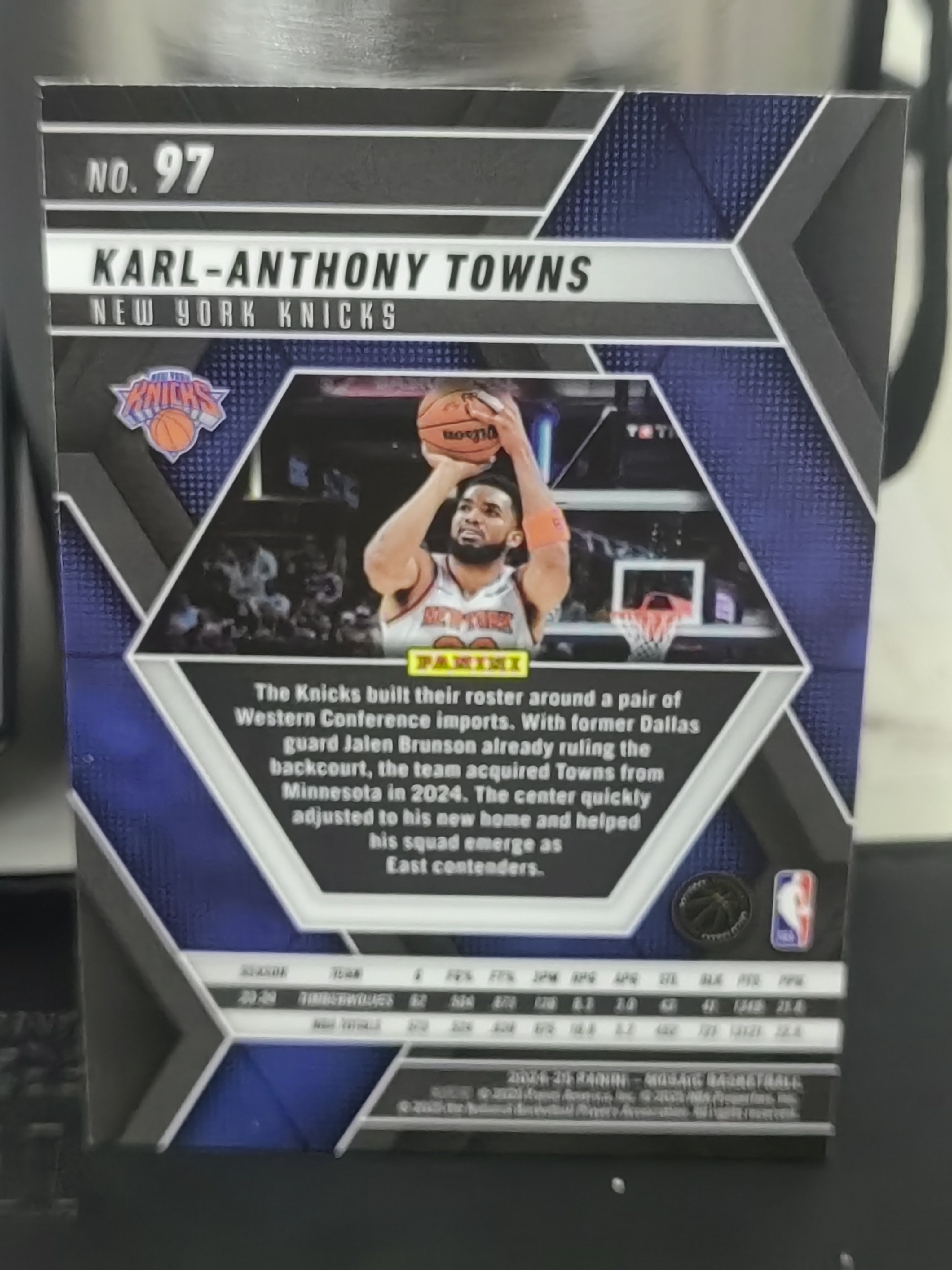 2024-25 Panini Mosaic Karl-Anthony Towns 马赛克 安东尼 唐斯 尼克斯 篮 白边白角 不保卡品 卡品如图