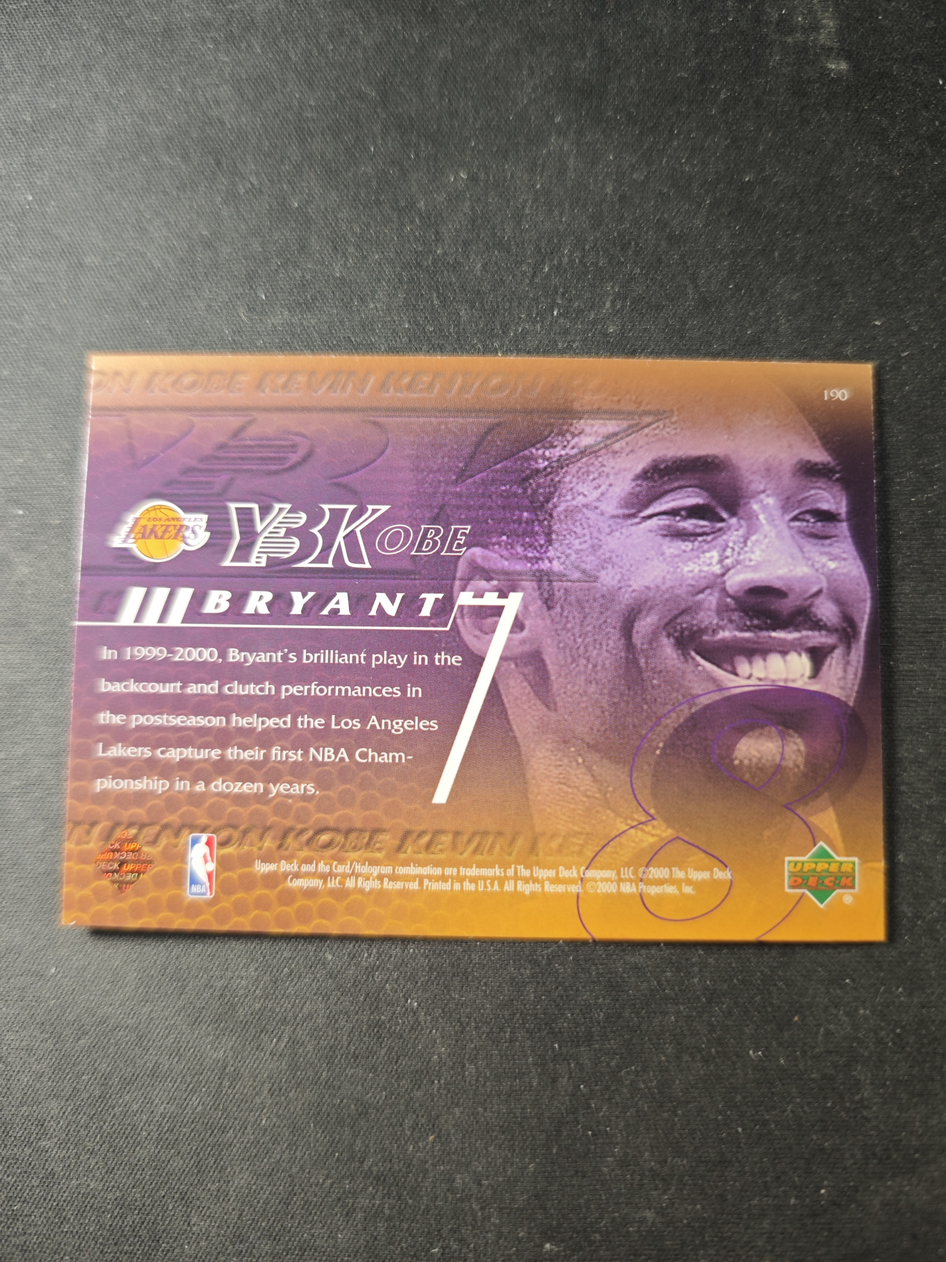 【蛤蟆特卖】科比 布莱恩特 2000 UD Y3K系列 领导力 得分 力量 防守 体质 经典五张套卡 第三款 绝版好卡 稀有老特 边角微瑕 卡品如图 专收必备!