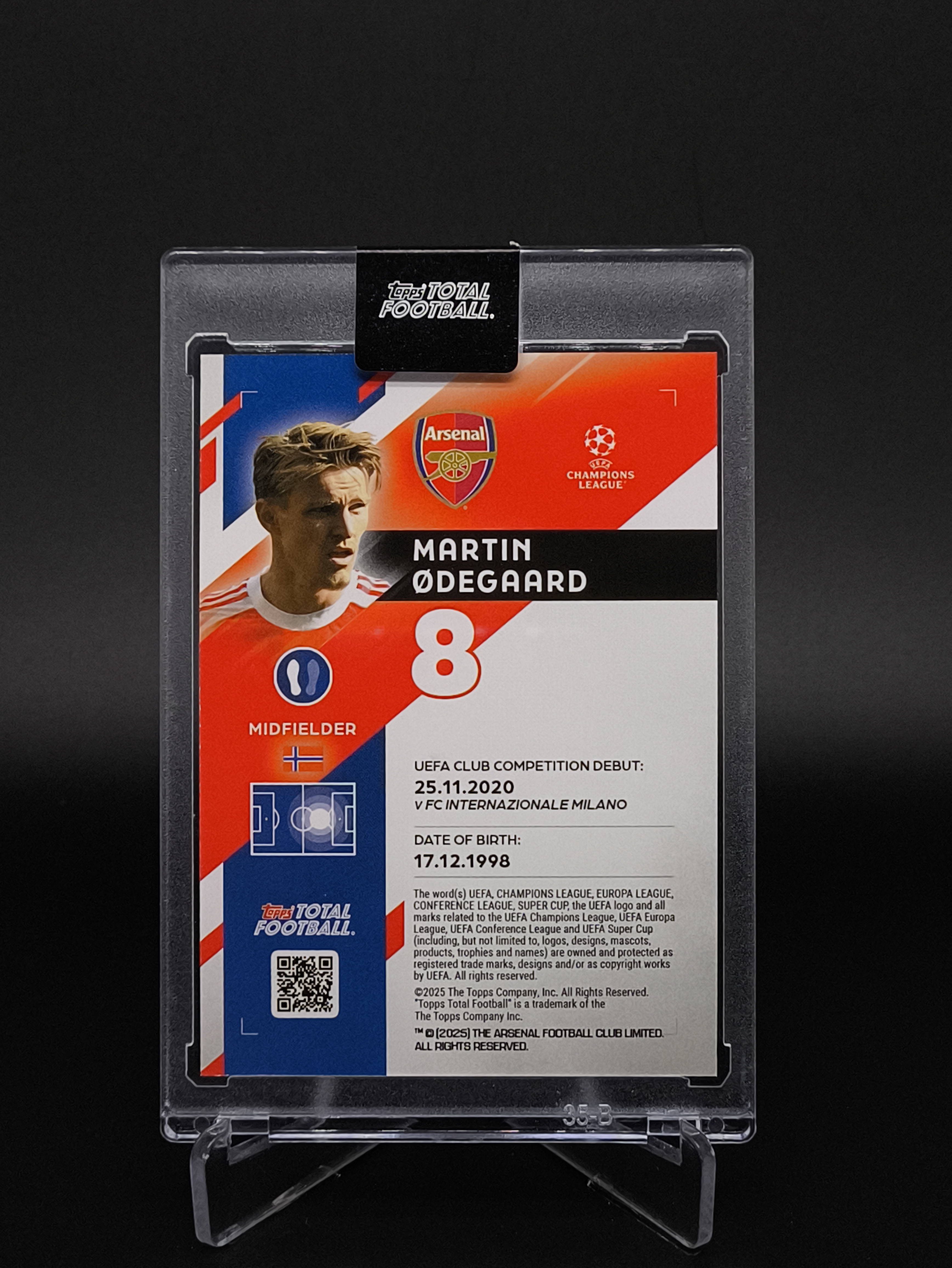 2025-26 Topps Total Football Martin Ødegaard 马丁・厄德高 阿森纳 挪威 1/5 编 首编 TTF 原封砖