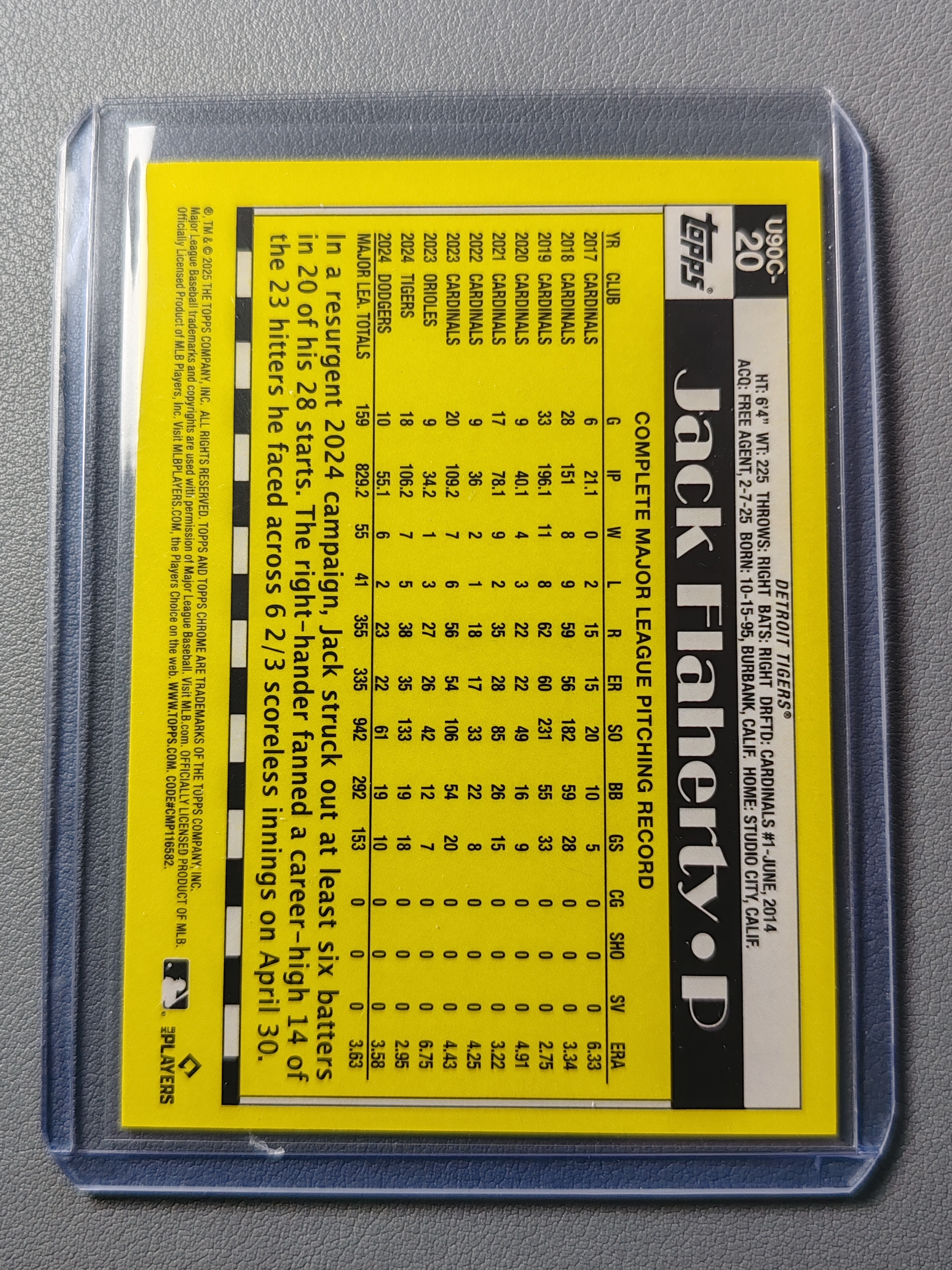 2025 Topps Update Jack Flaherty 75编!紫mojo折!银包【Pocky】