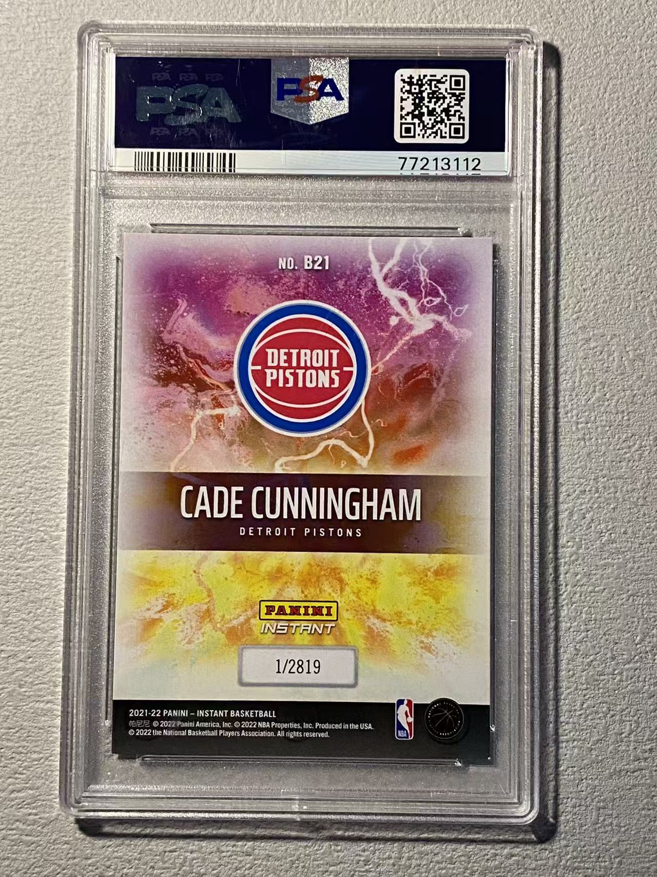 2021-22 Panini Instant Cade Cunningham RC 活塞 新秀rc 凯德 康宁汉姆 坎宁安 cc 新秀赛季特卡 psa9 评级卡 潜力无限 收藏必备