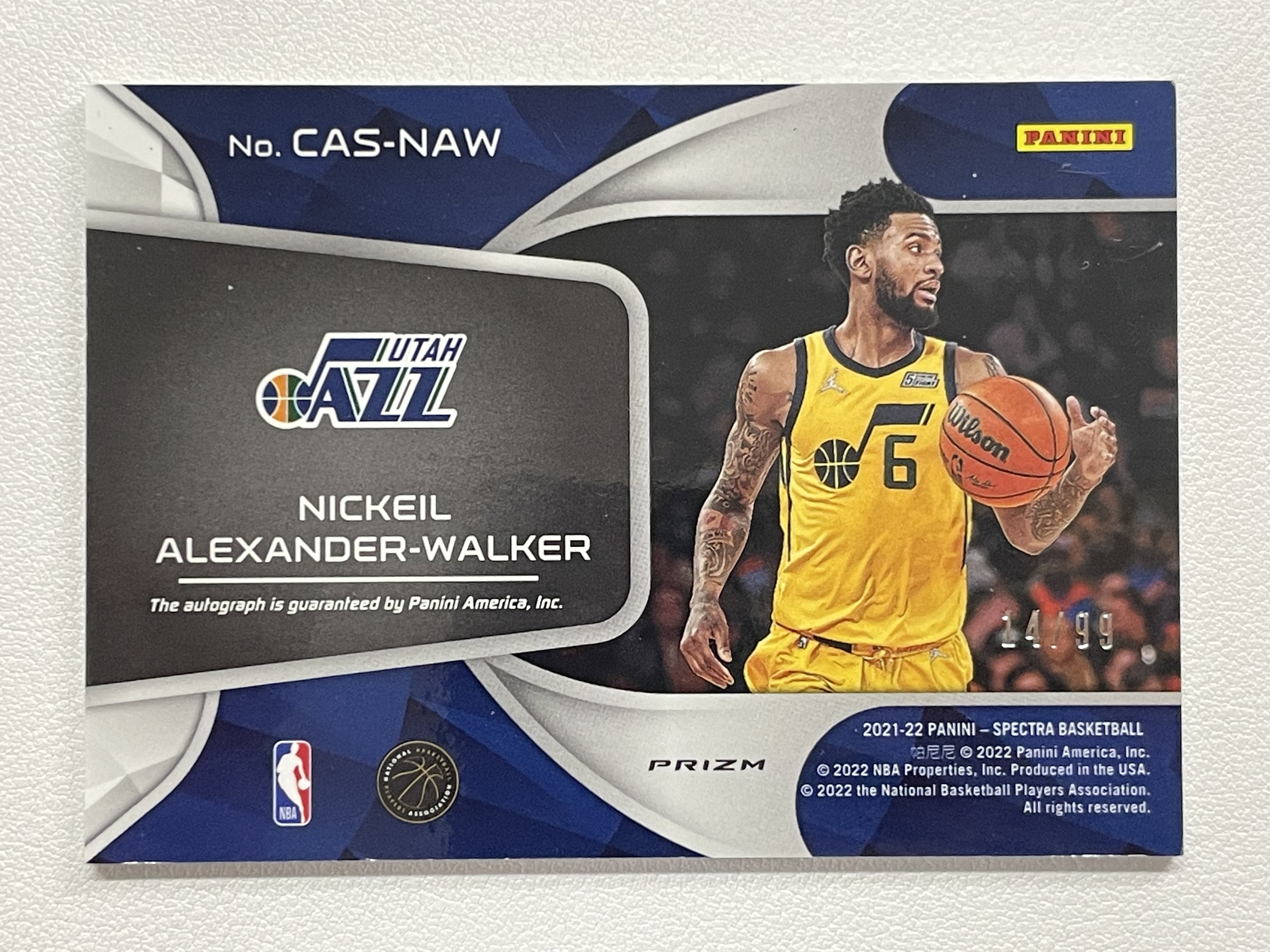 【天秤座拍卖到卡预付85%】221-22 Spectra 光谱 爵士 Alexander Walker 亚历山大 沃克 折射 99编 签字 卡品如图 实卡好看 收藏必备※花儿最美