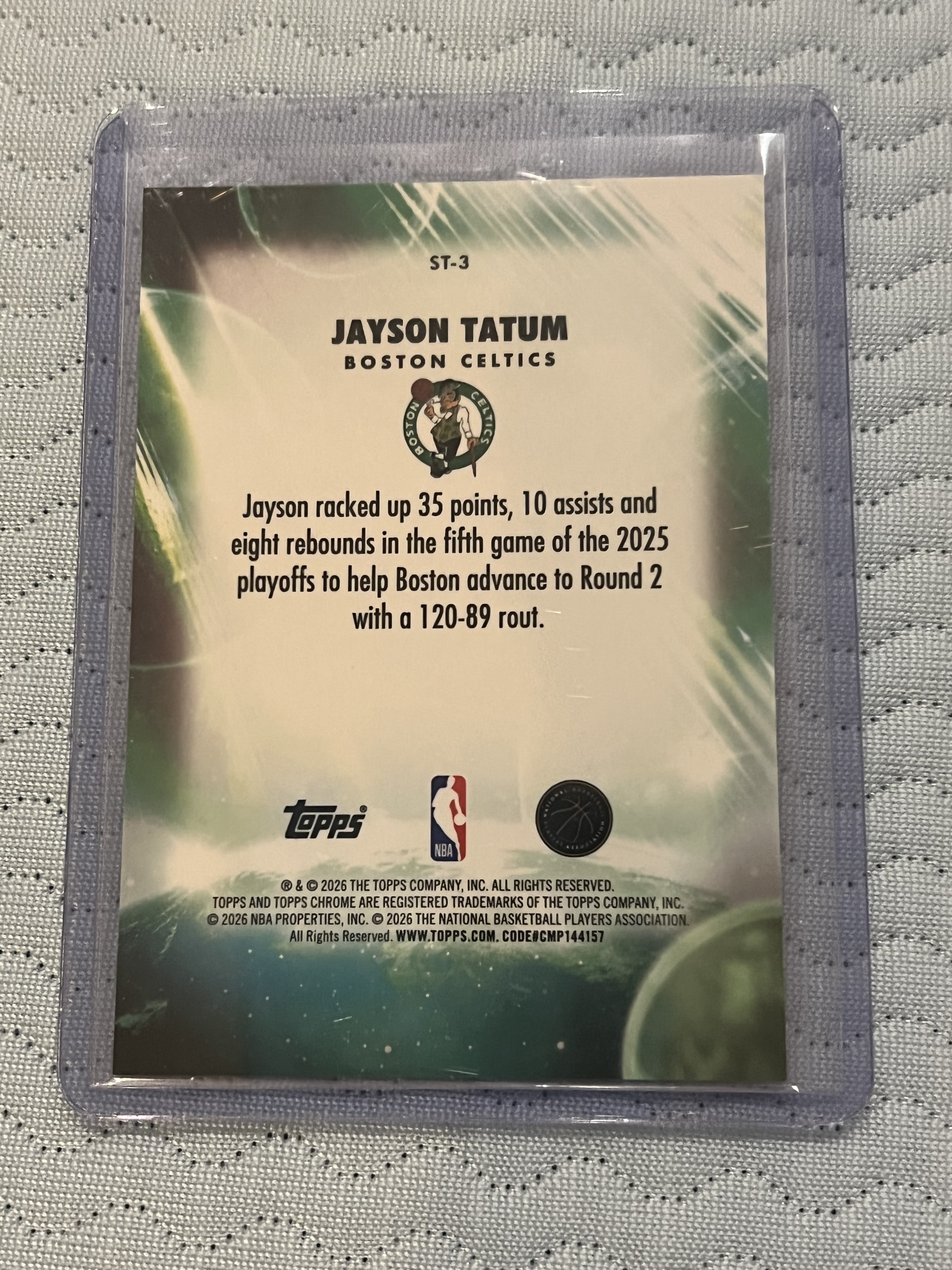 2026 Topps Chrome Jayson Tatum #ST-3 塔图姆 75编 紫平行 STRATOSPHERIC STARS 限量特卡!!NBA总冠军!!凑套必备!!