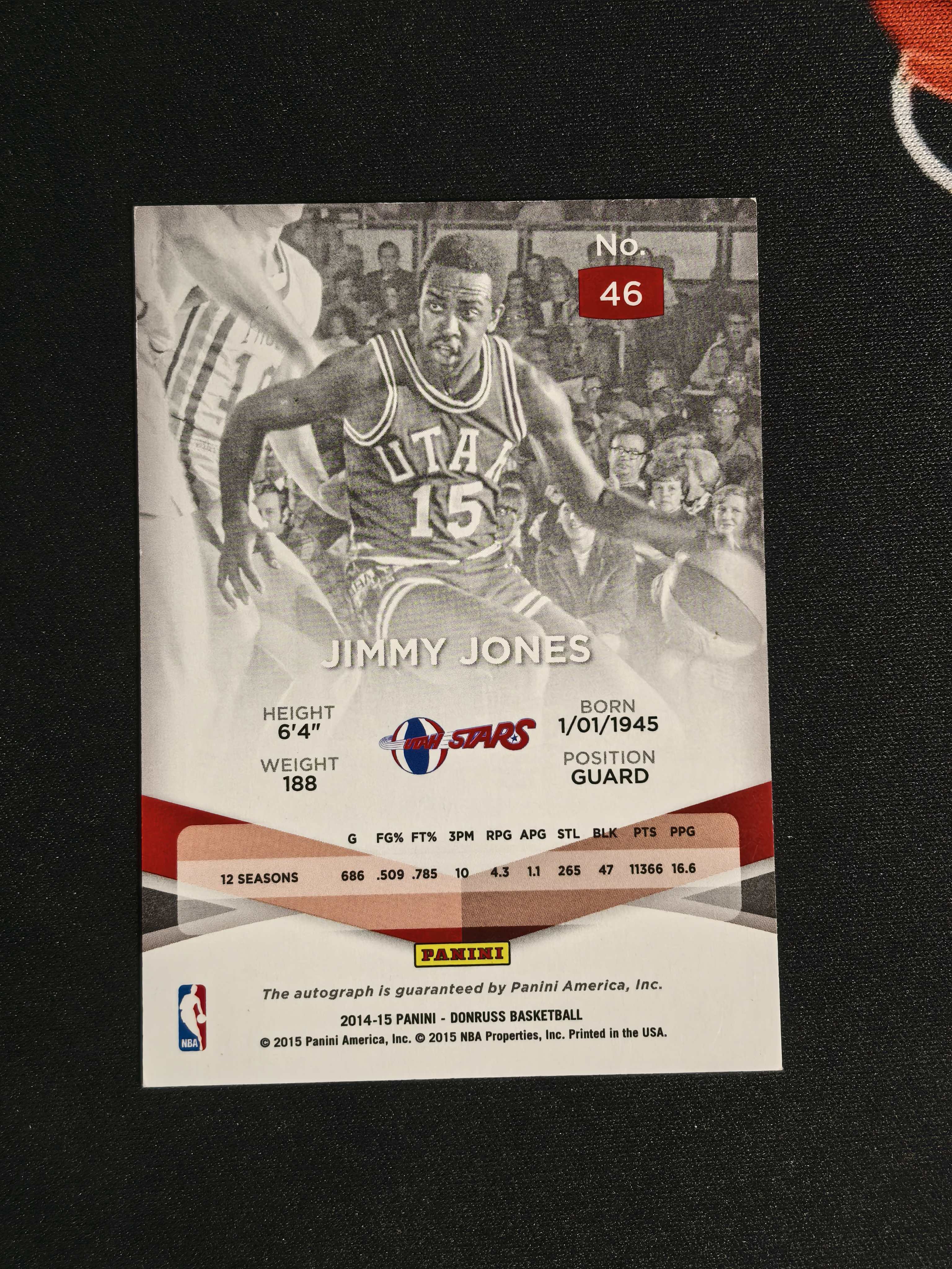 2014-15 Panini Donruss Jimmy Jones 杜蕾斯 精英 吉米 琼斯 125编 签字 银折 卡品如图 鱼【CYT球星卡】