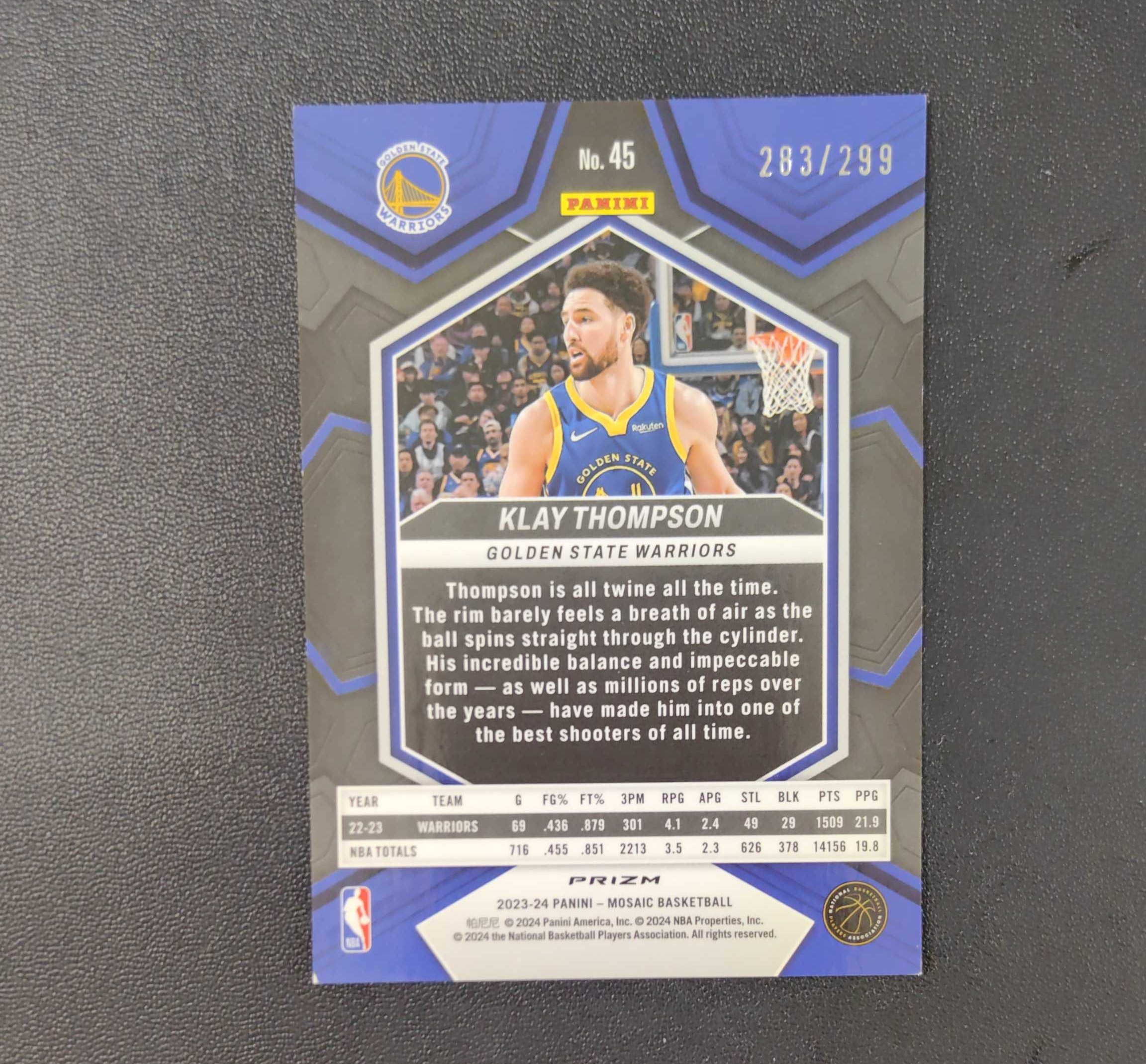 2023-24 Panini Mosaic Klay Thompson 帕尼尼 马赛克 勇士 克莱 汤普森 299编 东契奇 sga 库里 文班亚马 詹姆斯 多张再拍