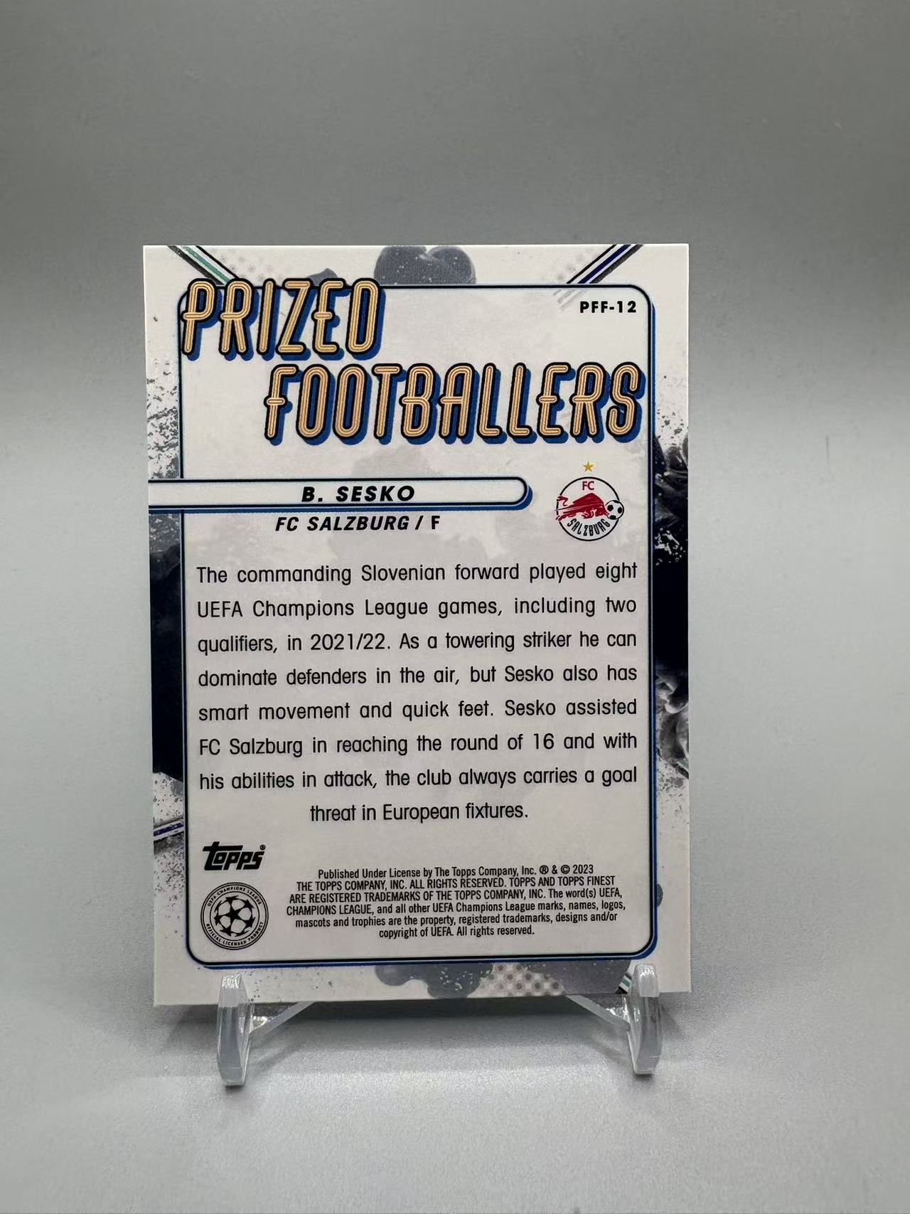 2023 Topps Finest sesko 【灰灰代拍】欧战 finest 本杰明 塞斯科 谢什科 蓝金泼墨 喷墨 扎染 曼联 莱比锡红牛 大比例 SSP 兜