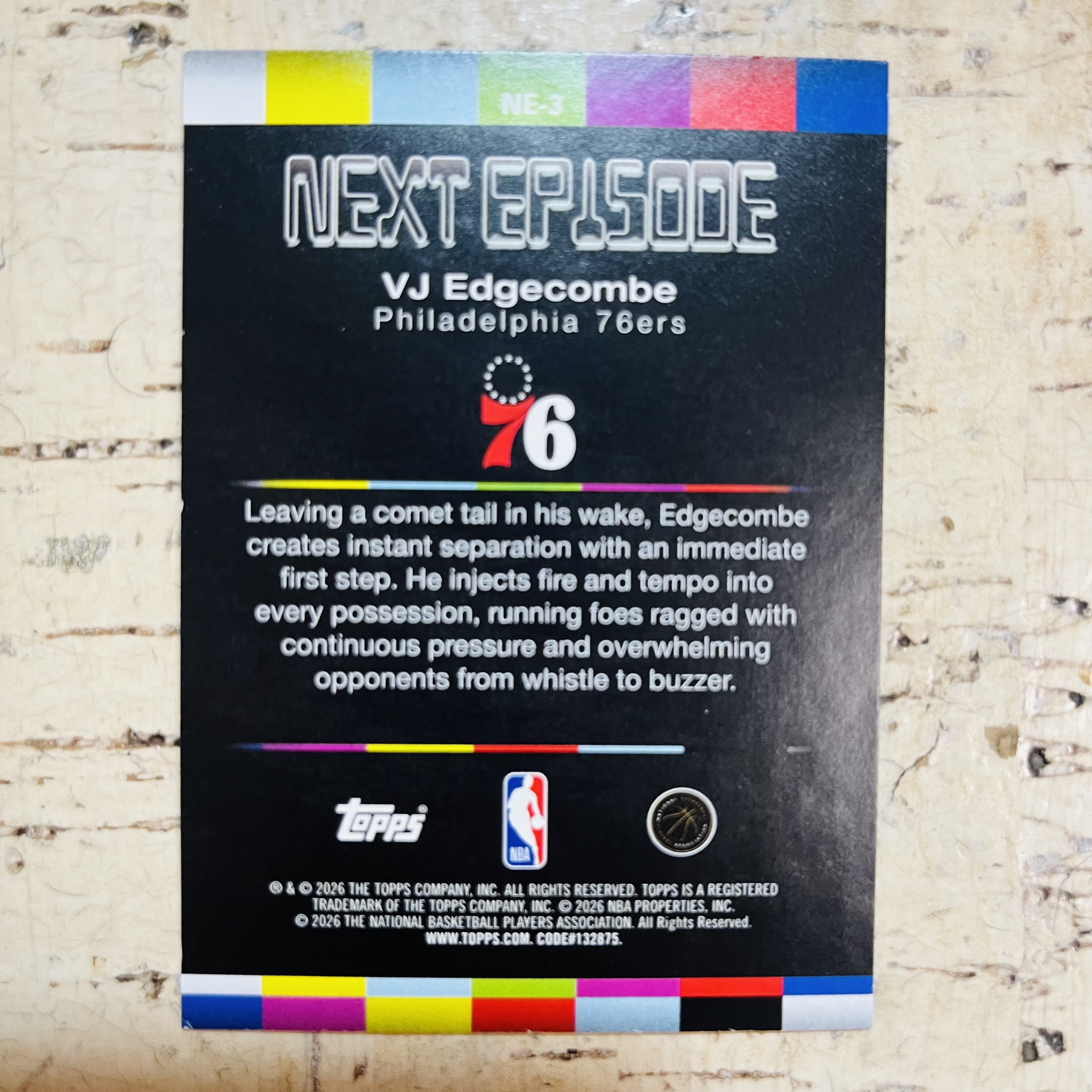 2025-26 Topps NBA Hoops VJ Edgecombe RC 新秀 76人 vj 埃奇库姆 光束折 射线折 下一章节 特卡【小卡迷拍卖 可累积半年】