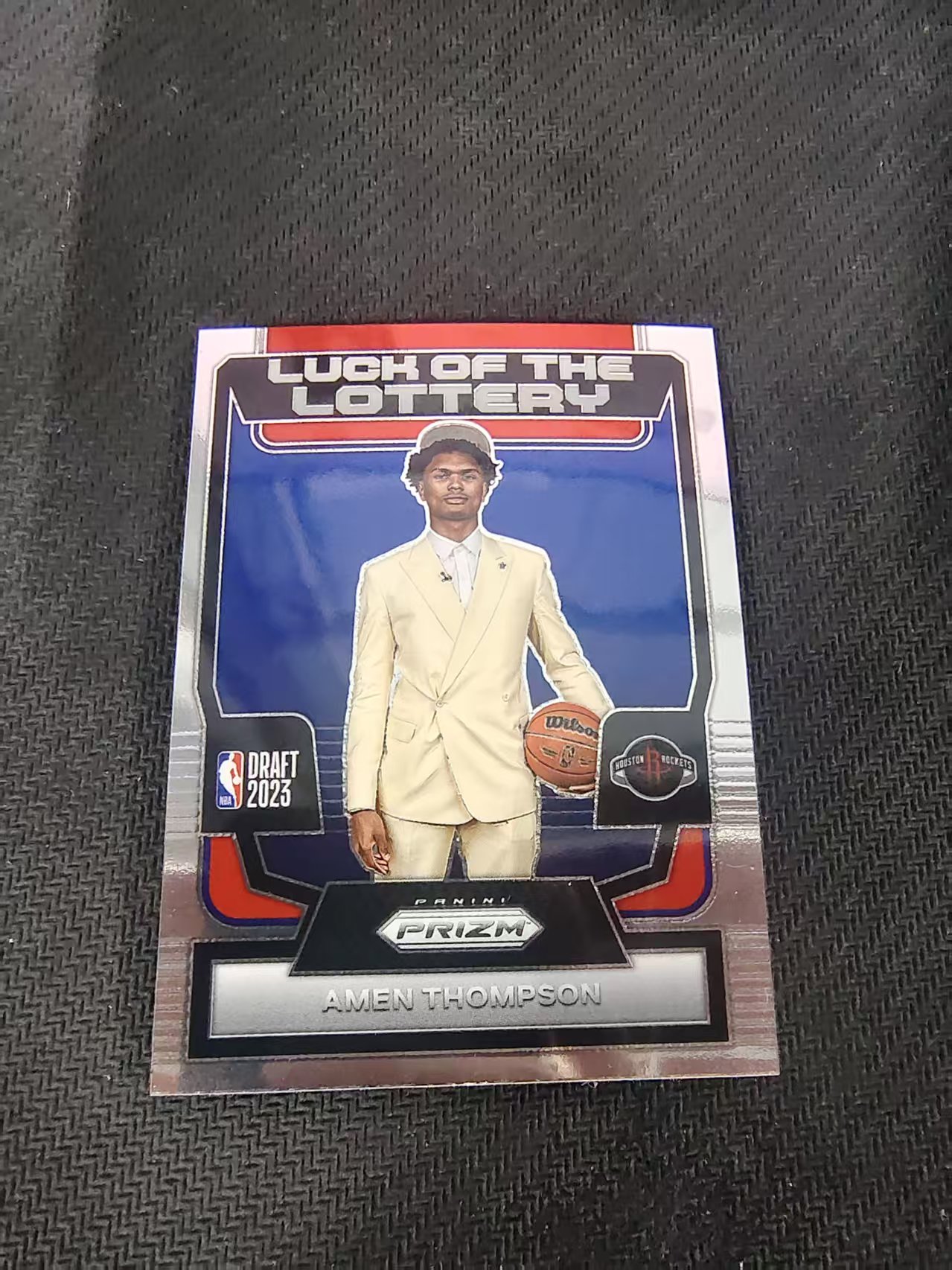 【可合并,不累计】2023-24 Panini Prizm Amen Thompson RC 火箭 新秀 阿门汤普森 乐透秀定裝特卡 PZ 划痕 边角瑕疵 介意勿拍 #12