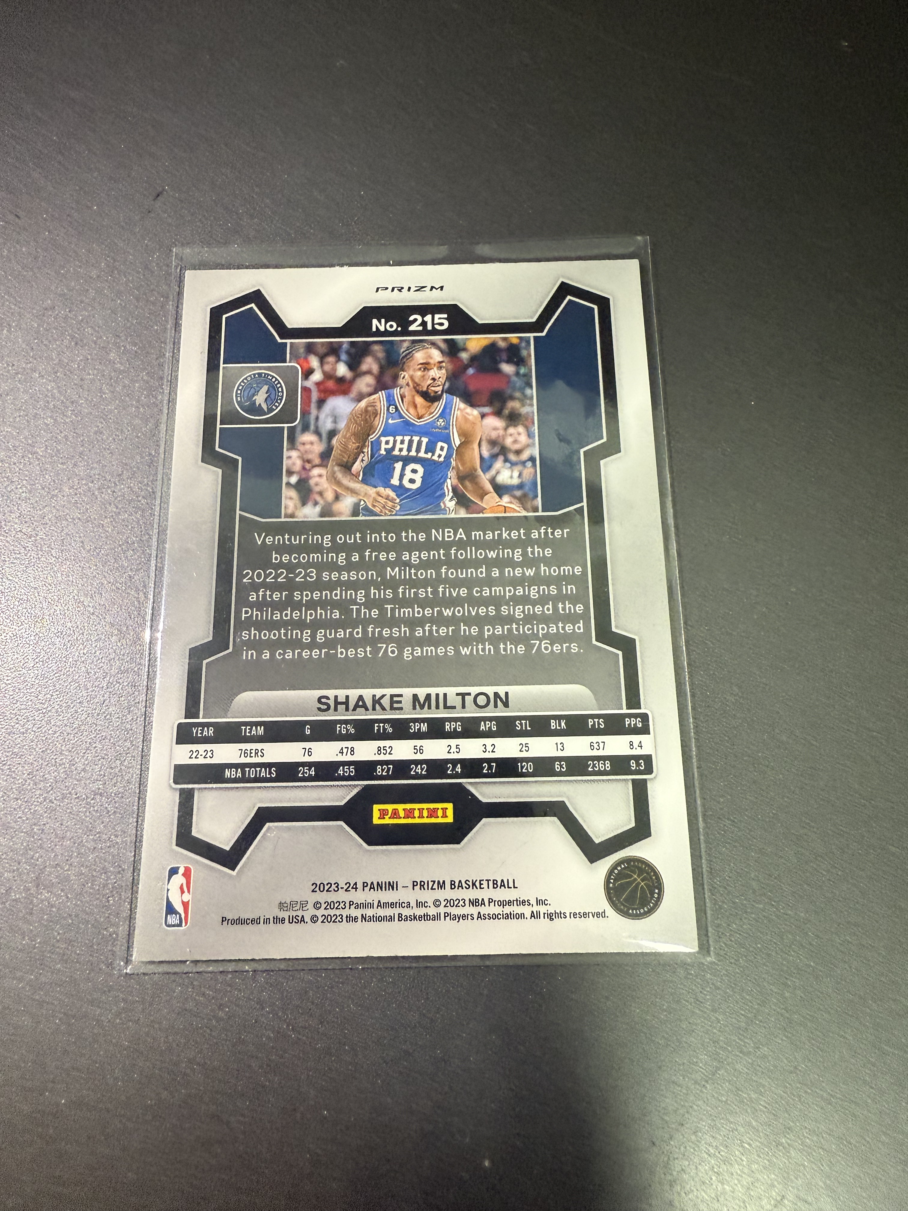 2023-24 Panini Prizm Draft Picks Shake Milton 谢克 米尔顿 红闪折 丁