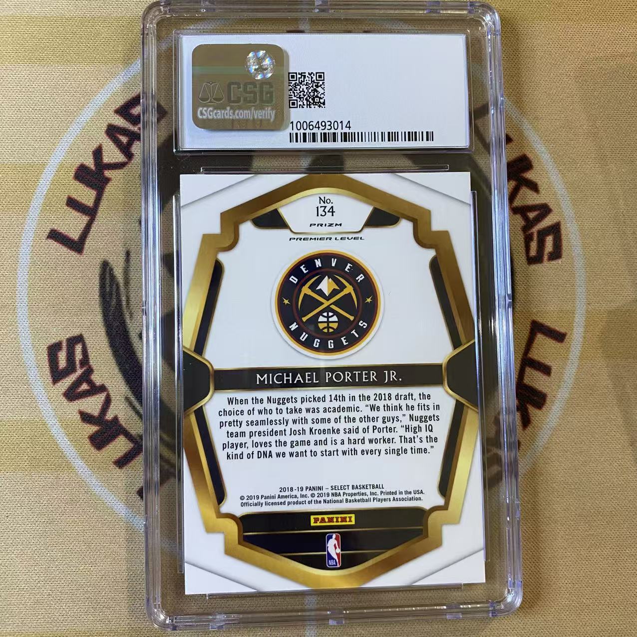 撸卡厮 Lukas 1819 select 掘金 潜力新秀 篮网新核 小迈克尔 波特 Michael Porter Jr. 新秀 斑马折 csg9分(青)