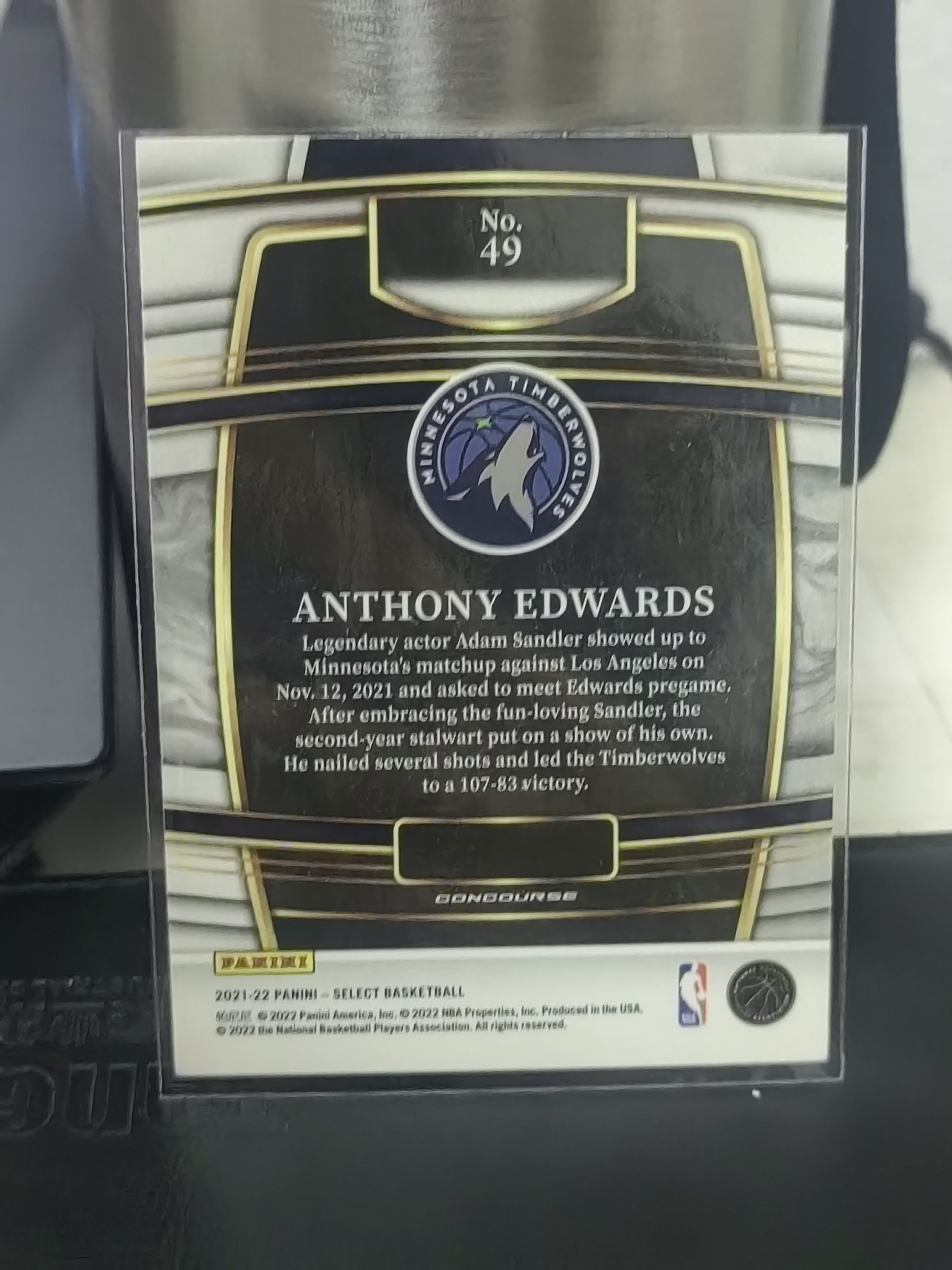2021-22 Panini Select Anthony Edwards Select 安东尼 爱德华兹 华子 森林狼 篮 白边白角 不保卡品 卡品如图