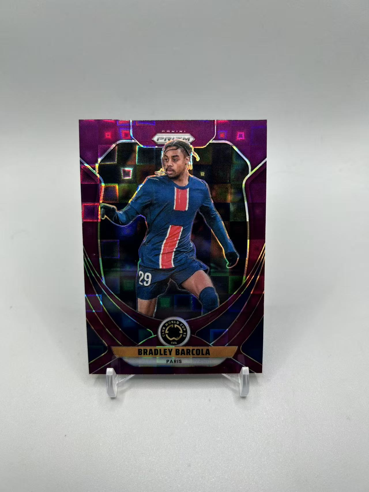 2025 Panini Prizm Bradley Barcola 【灰灰代拍】世俱杯PZ 巴黎 巴尔科拉 紫潘多拉折 25/49编 随无