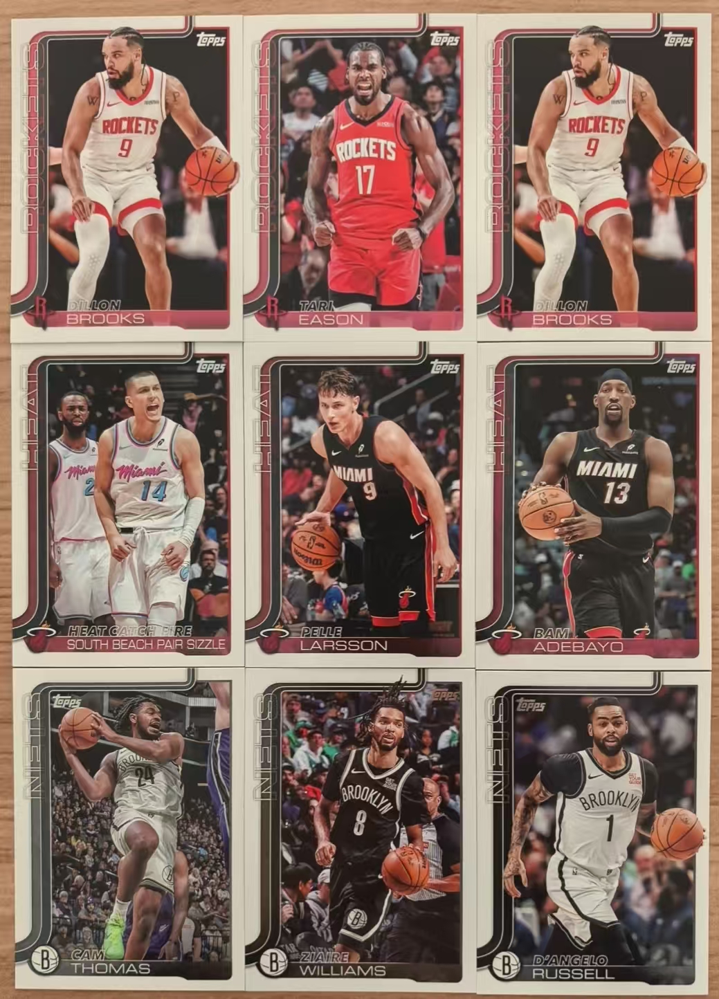 2025 Topps Flagship 伊森 狄龙 拉塞尔 托马斯 扎威 希罗 阿德巴约 拉尔森 火箭 篮网 热火 base 凑套