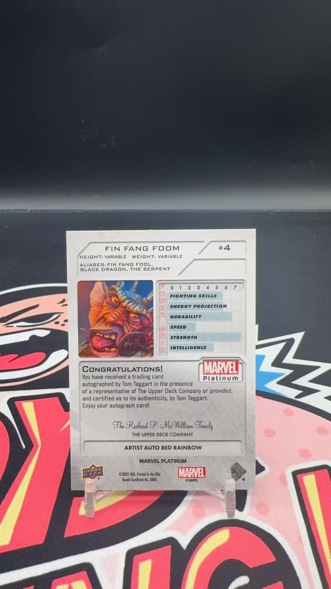 【玩具坑】2024 Upper Deck Marvel Platinum漫威 白金系列 铂金盒 红折签字 艺术家签字 非凡龙