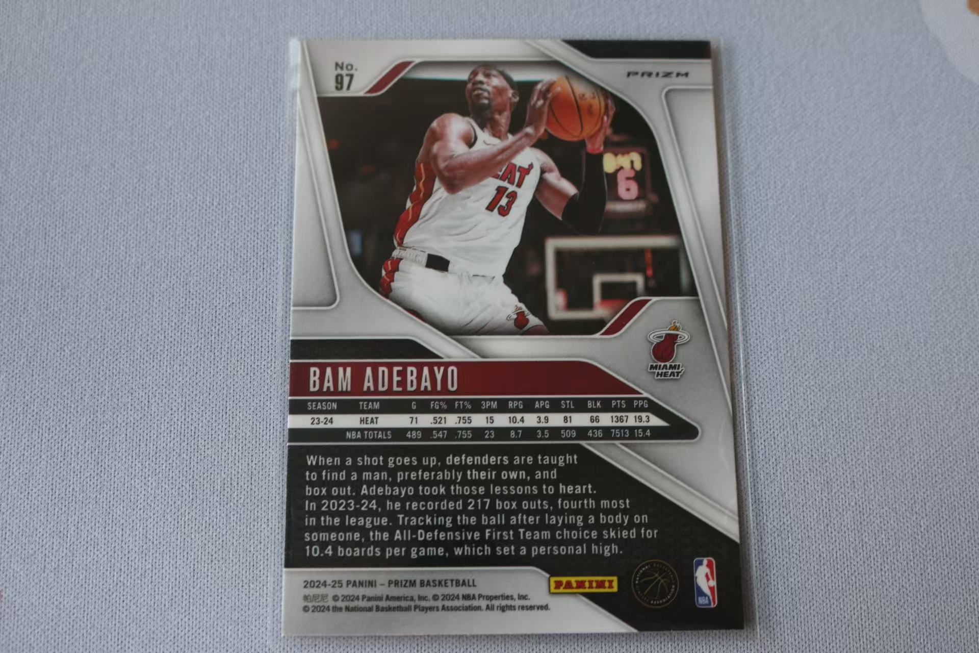 2025 Panini Prizm Bam Adebayo 布朗尼 魔仙哥 卡斯尔新秀年 PZ 阿德巴约 银折 热火 小海梅 希罗 队友 卡品如图