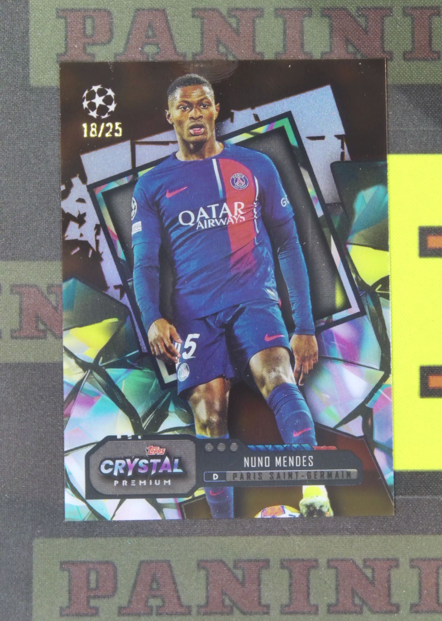 2023-24 Topps Crystal Nuno Mendes Nirvana Project 努诺 门德斯 巴黎圣日耳曼 18/25 橙折 折射 水晶系列 卡品如图 收藏必备 鱼兵¥