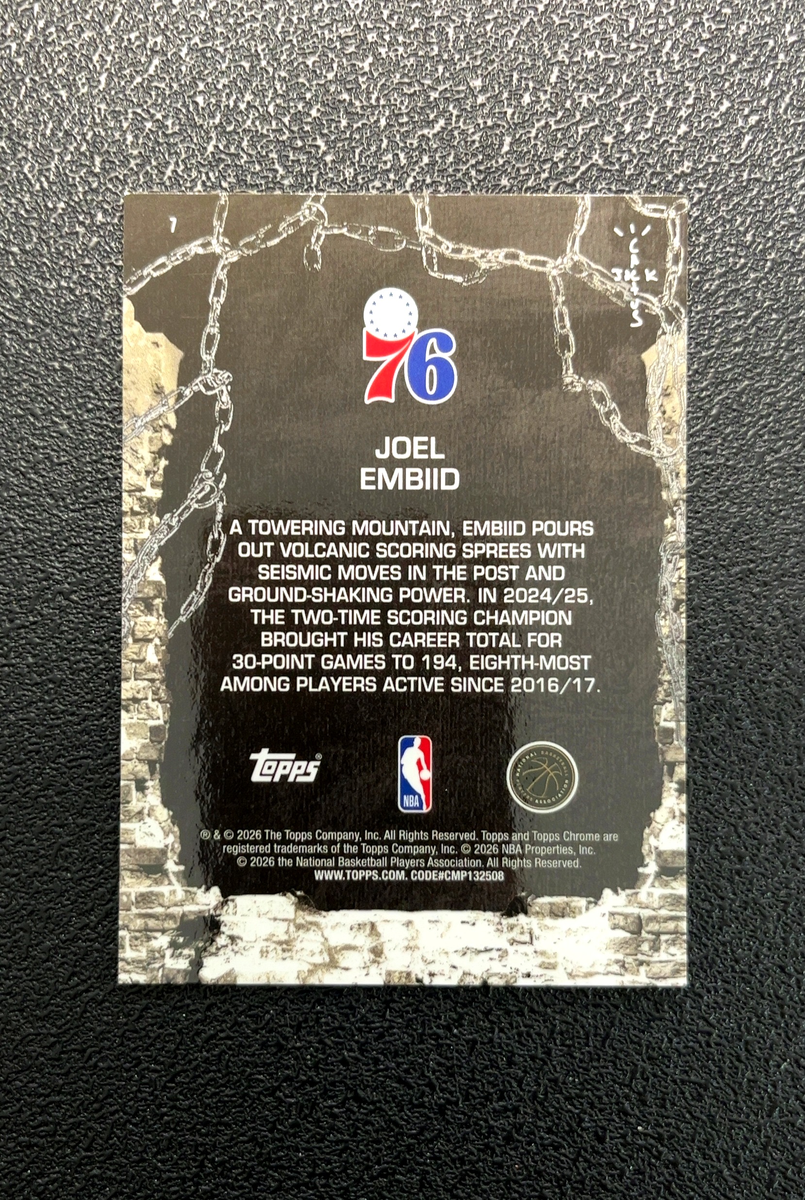 【岛屿拍卖】2026 Topps Chrome Joel Embiid 乔尔·恩比德 卡品如图 高价值 #1 Philadelphia 76ers 费城 人队 0003#631