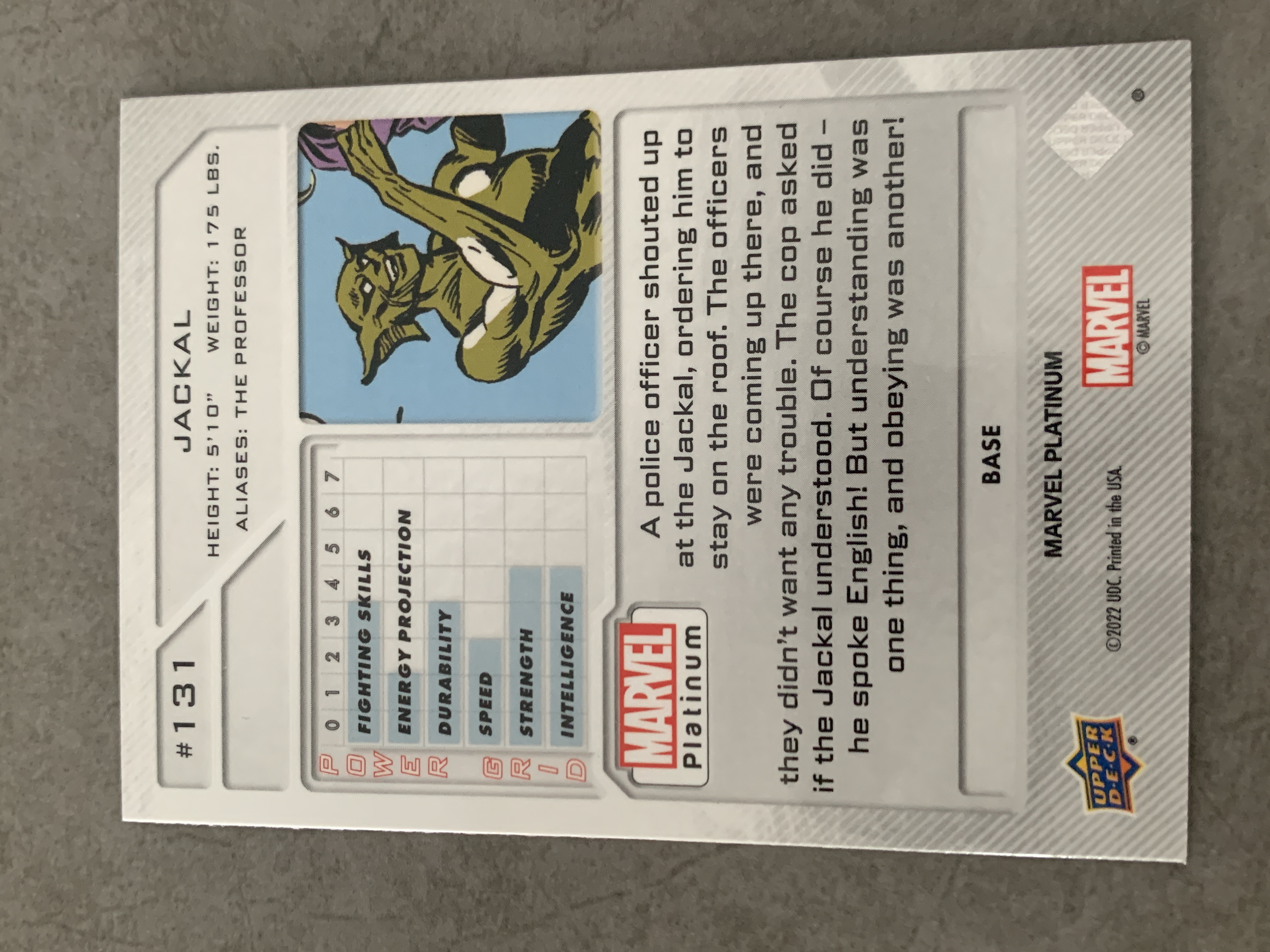 (A9) 2022 UPPER DECK 漫威 BASE 胡狼 实卡好看 收藏凑套必备 卡品如图 !!!