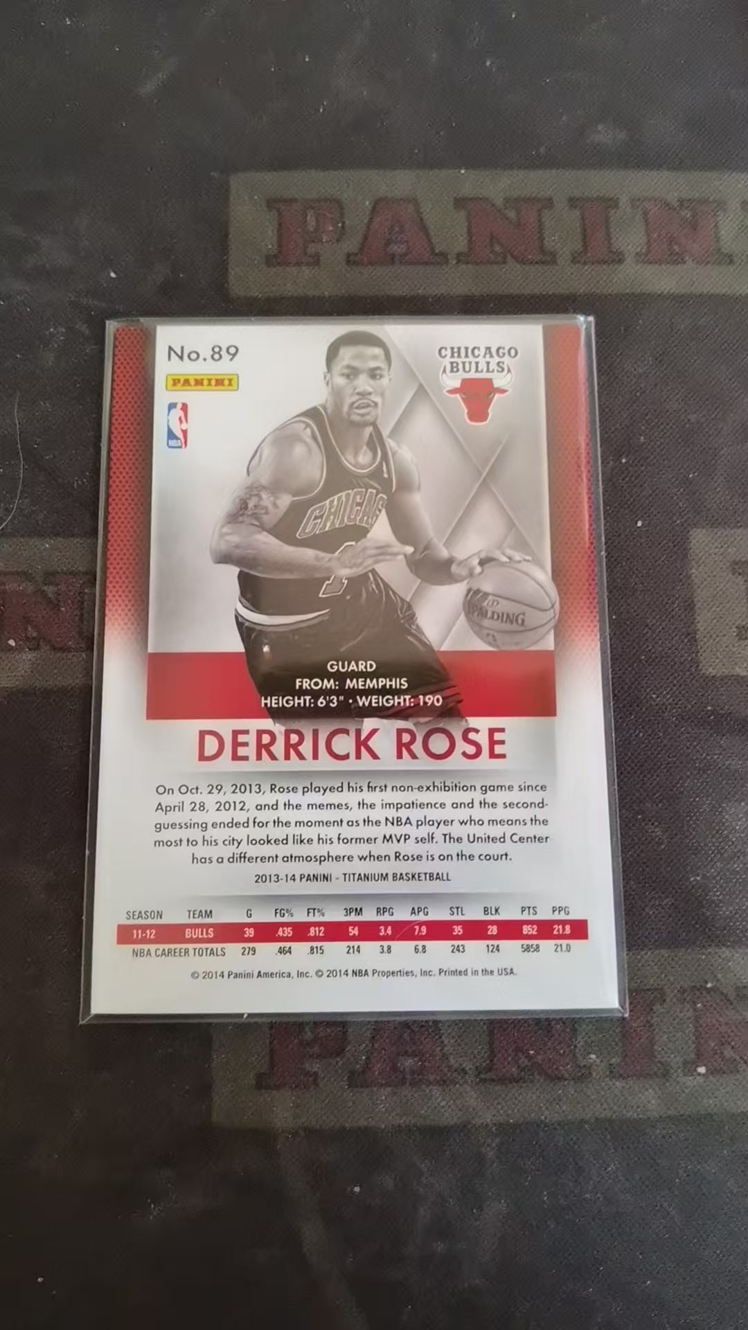 【DLDL拍卖】2013-14 PANINI-TITANIUM BASKETBALL DERRICK ROSE 德里克・罗斯【卡边角表面见图】