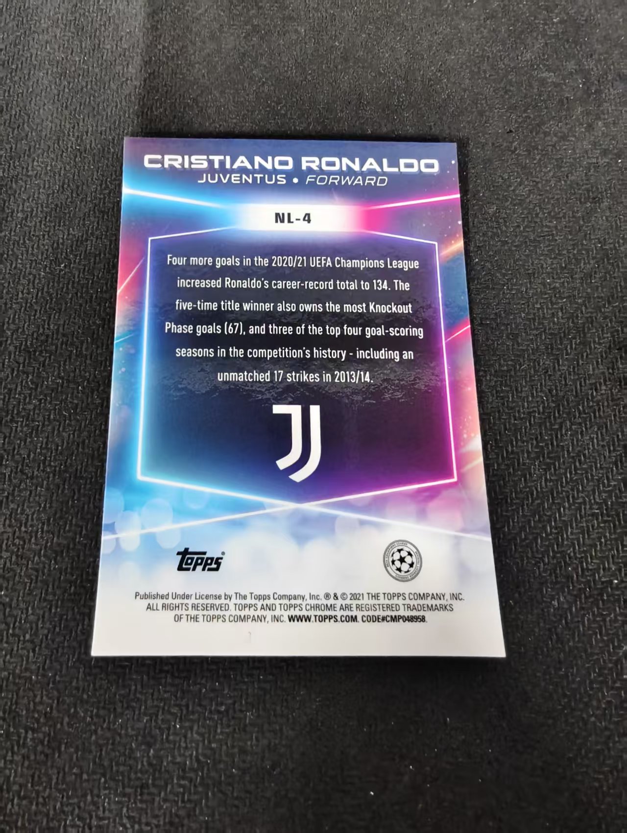 【可合并,不累计】2021 Topps Chrome Cristiano Ronaldo 欧冠 青木联名 蹦迪盒 C罗 罗纳尔多 尤文图斯 银折 特卡 瑕疵如图