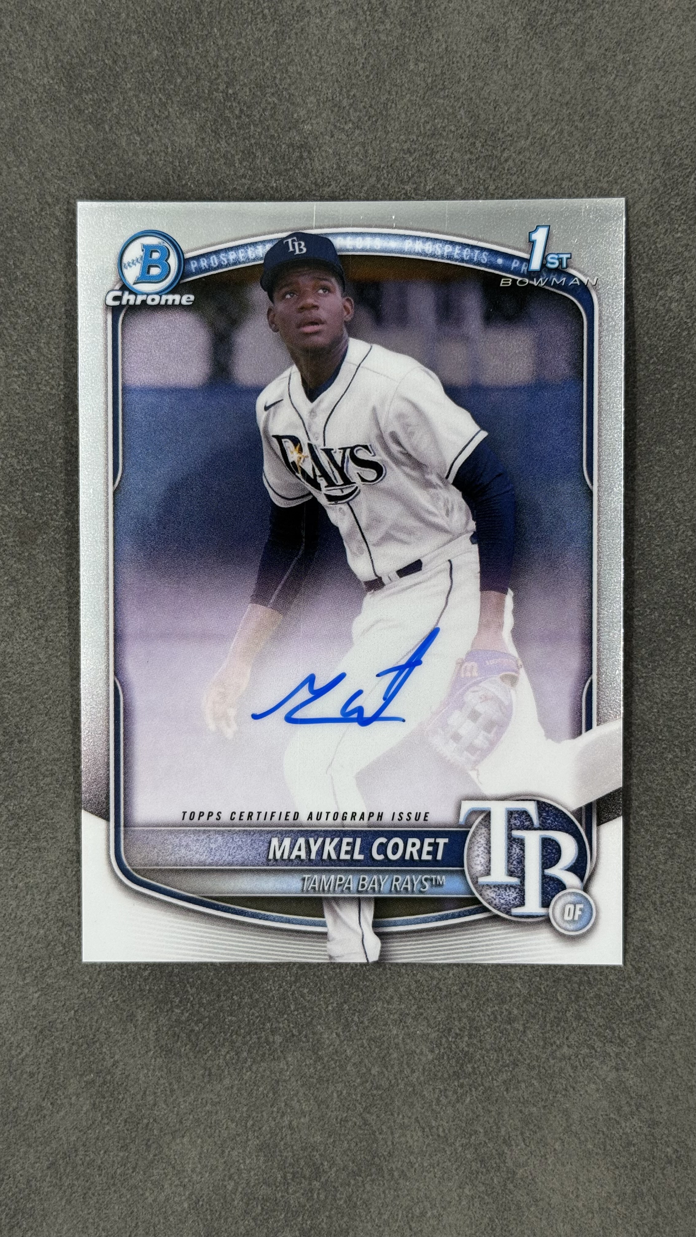 2025 Topps Bowman Maykel Coret 1st 坦帕湾光芒队 梅凯尔・科雷 1st 新秀 签字 墨迹完美 No.9 Prospects 潜力新星 未来可期 卡品如图 #CPA-M