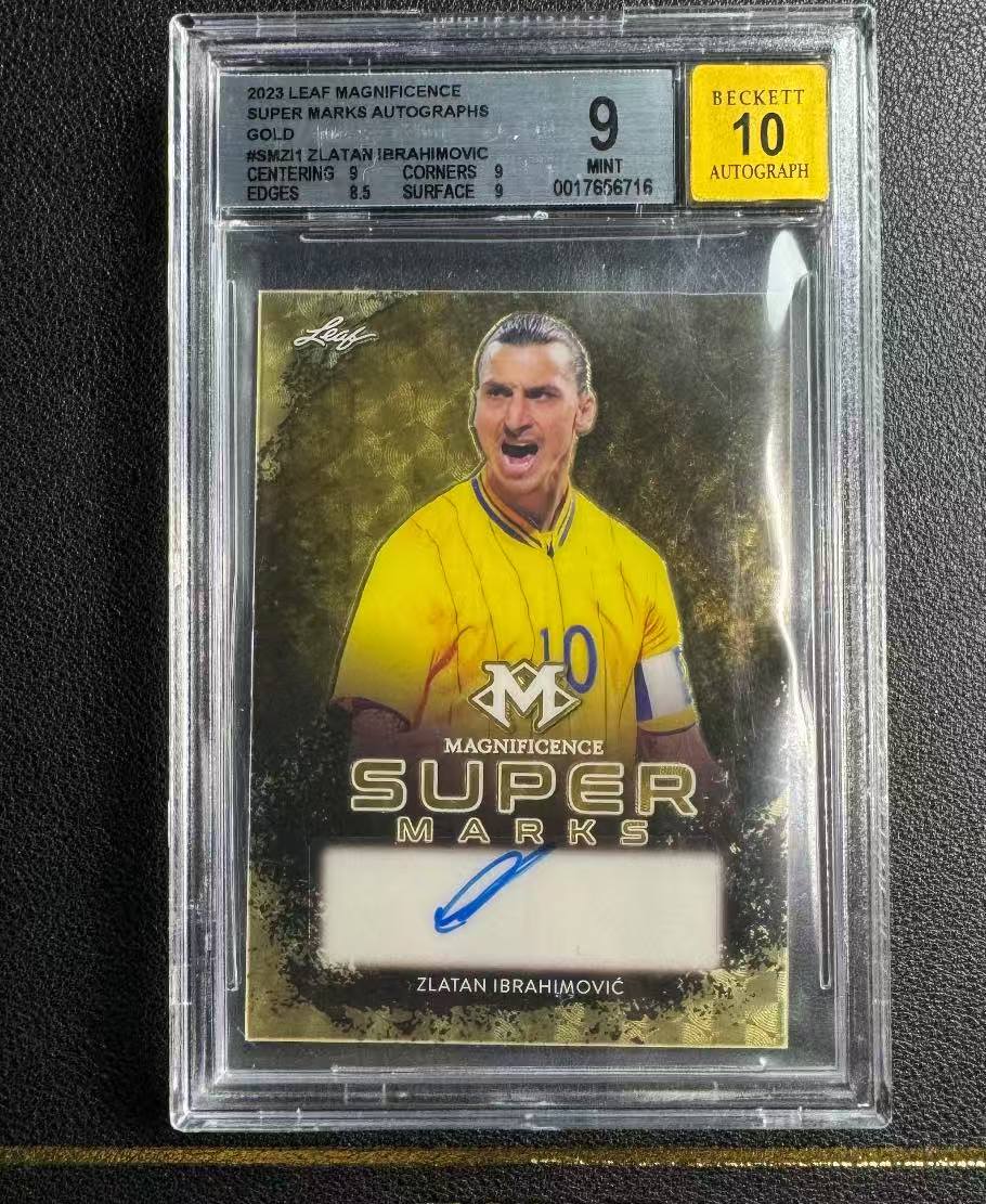 2023 Leaf MAGNIFICENCE Zlatan Ibrahimovic 爆金签字 伊布拉希莫维奇 1/1编 一编一 爆金折 BGS9墨迹10分 瑞典 AC米兰 巴萨 顺丰到付 小小王A27