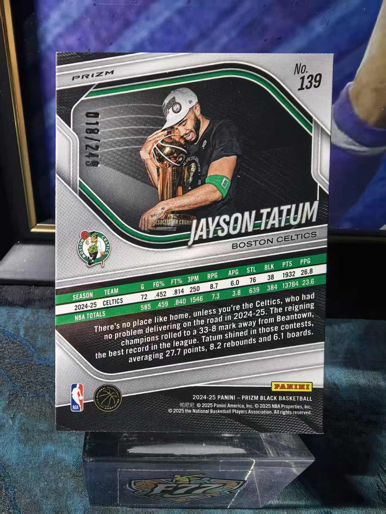 2023-24 Panini Prizm Jayson Tatum pz 凯尔特人 杰森 塔图姆 018/249编 瀑布折 卡品如图 收藏必备 利利
