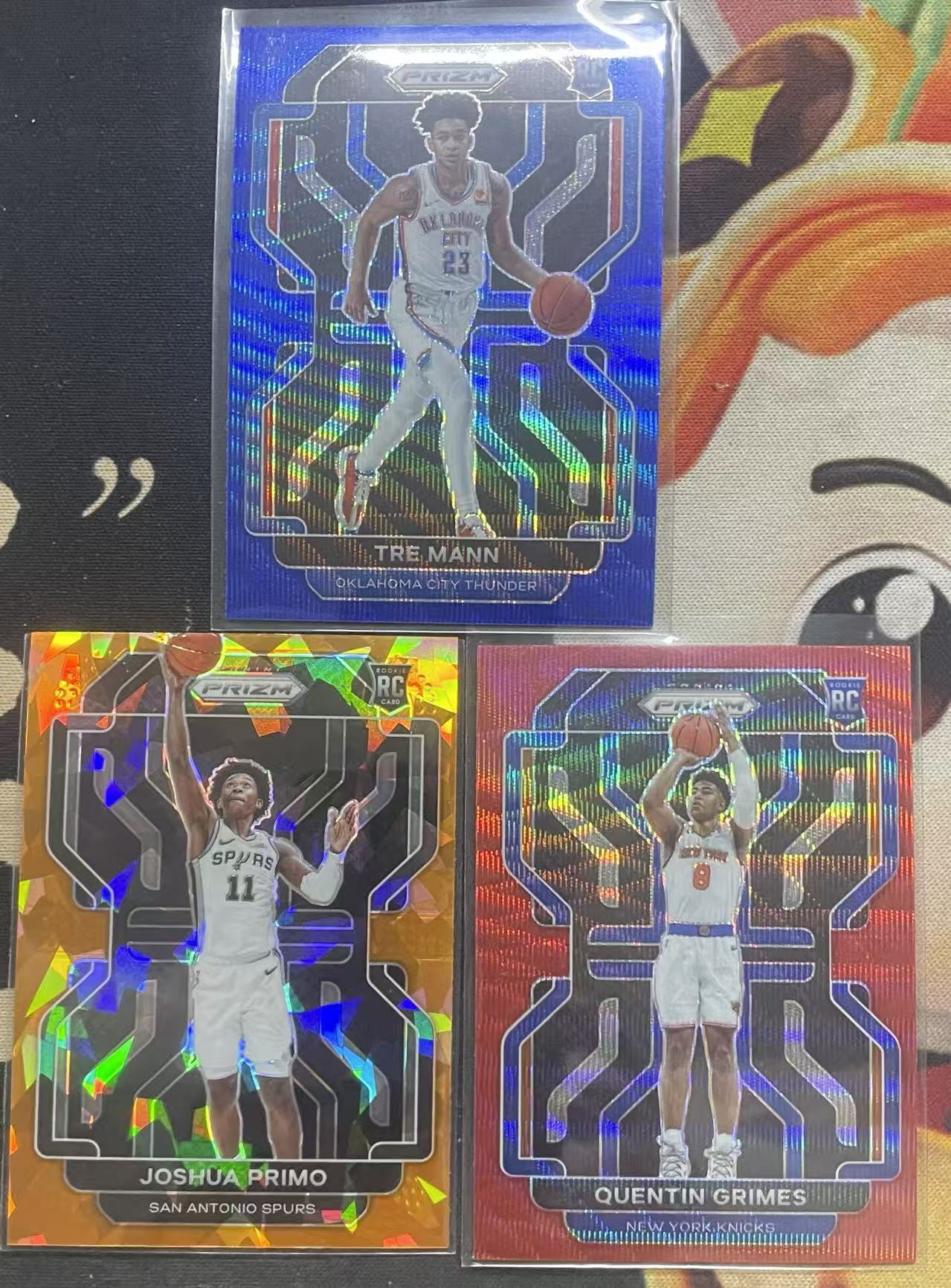 2021-22 Panini Prizm Quentin Grimes 昆廷·格兰姆斯 红波纹 约书亚·普利莫 橙碎冰折 特雷·曼恩 蓝波纹 rc 新秀年 折射 打包 适合彩虹 值得收藏(猴子卡社)