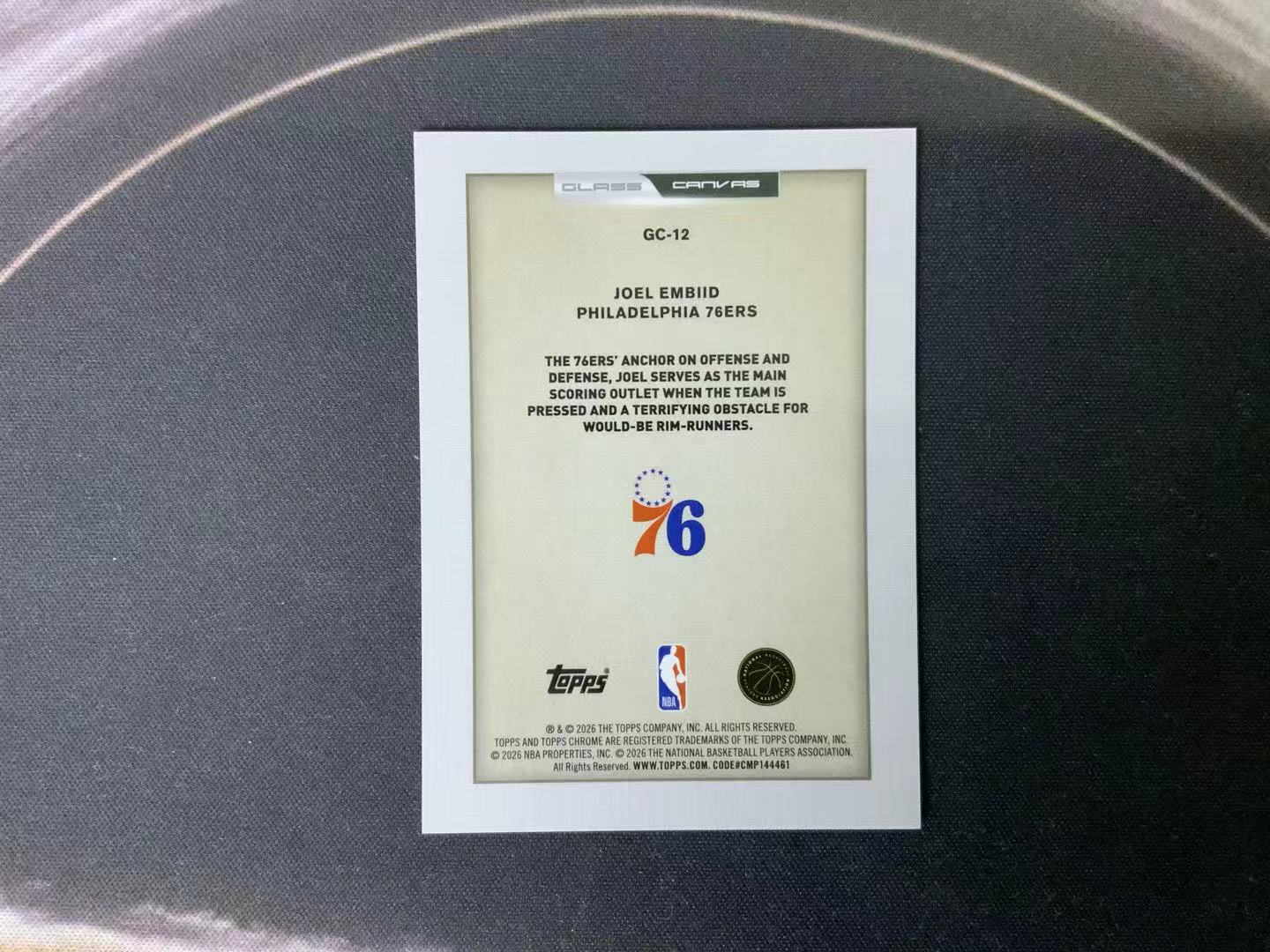 2025-26 Topps Chrome Joel Embiid tc update 76人 乔尔 恩比德 大比例 玻璃画布 ssp 卡品如图 集合