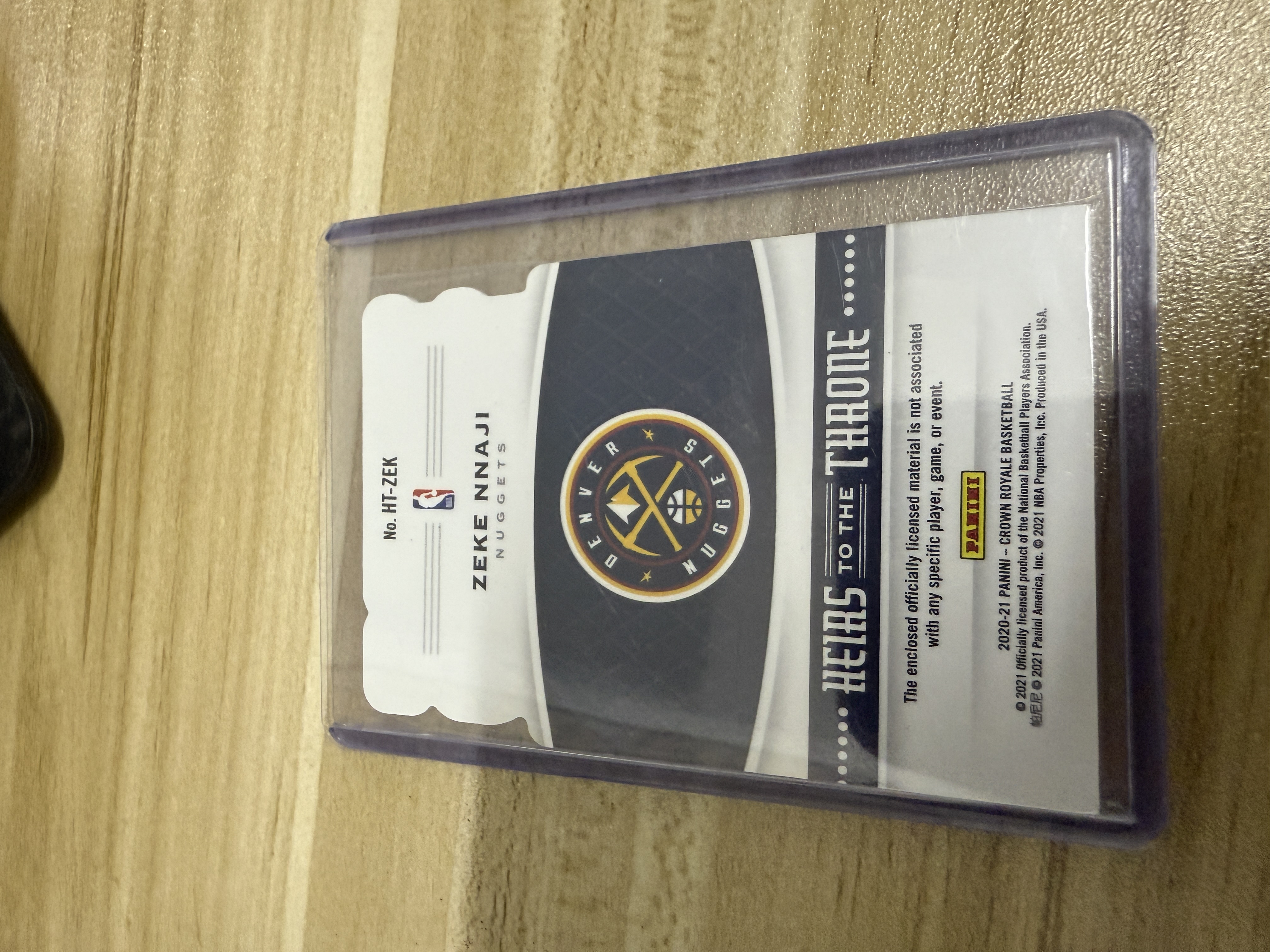 2020-21 Panini Crown Royale Zeke Nnaji 纳吉 新秀rc 皇冠 球衣物料实物 丹佛掘金 只发默认请看描述【KK】