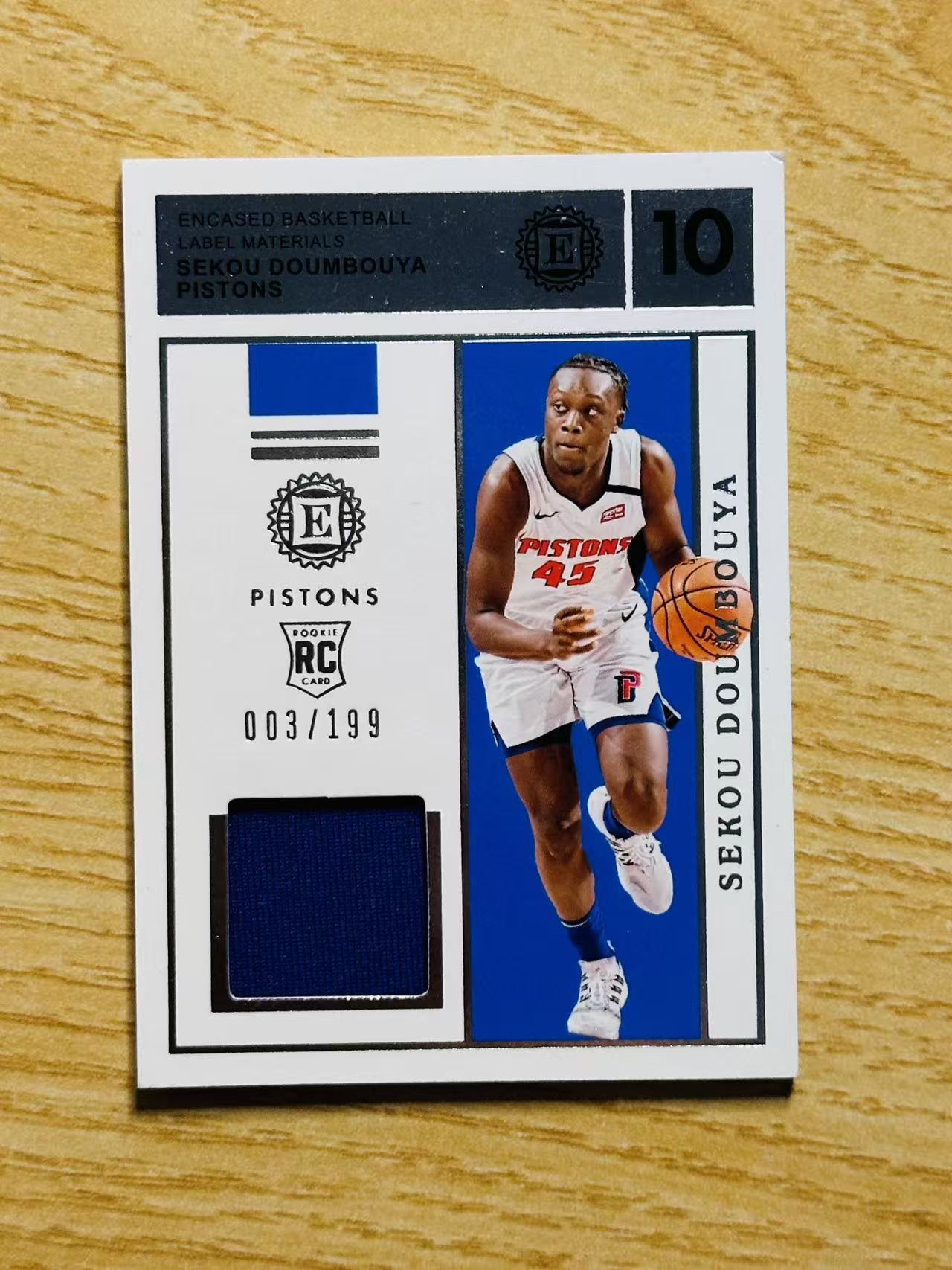 2019-20 Panini Encased Sekou Doumbouya 嘿嘿代卖 云端 塞古 敦布亚 新秀 RC 球衣 物料 199编 活塞 收藏必备