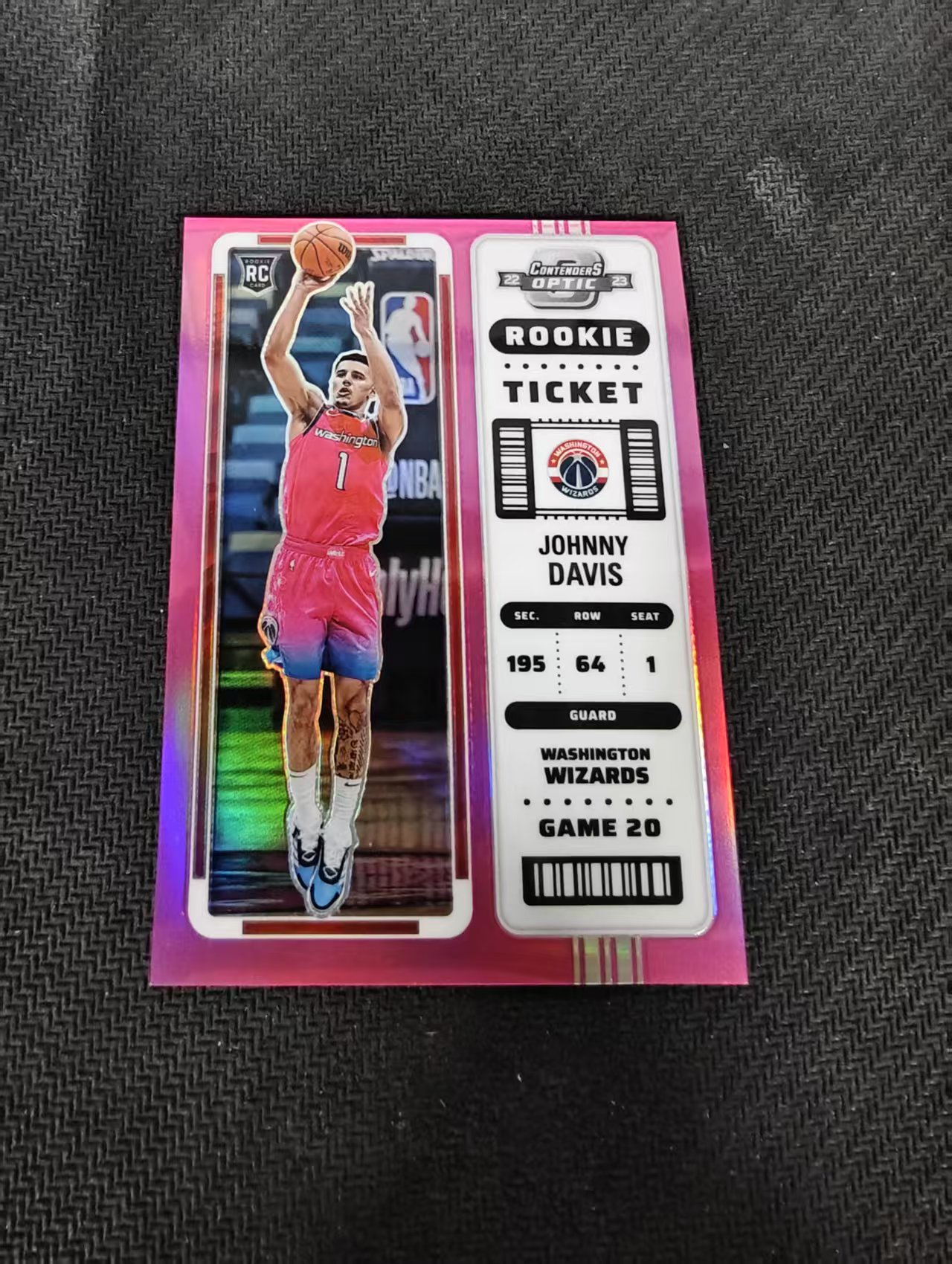 【汽水拍卖】2022-23 Panini Contenders Optic Johnny Davis RC 约翰尼 戴维斯 奇才 球票OP 新秀 粉折 75编 微瑕如图