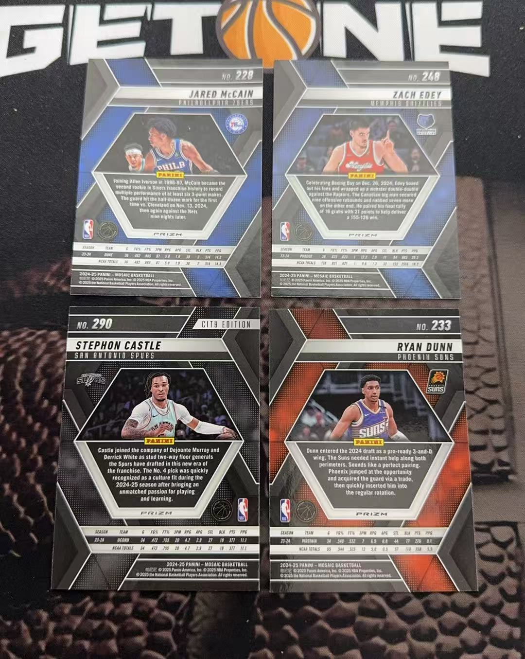 2024-25 Panini Mosaic Jared McCain RC 【灯灯拍卡】马赛克 魔仙哥 卡斯尔 扎克 伊迪 等球星 4张打包带走 折射【雪茄】