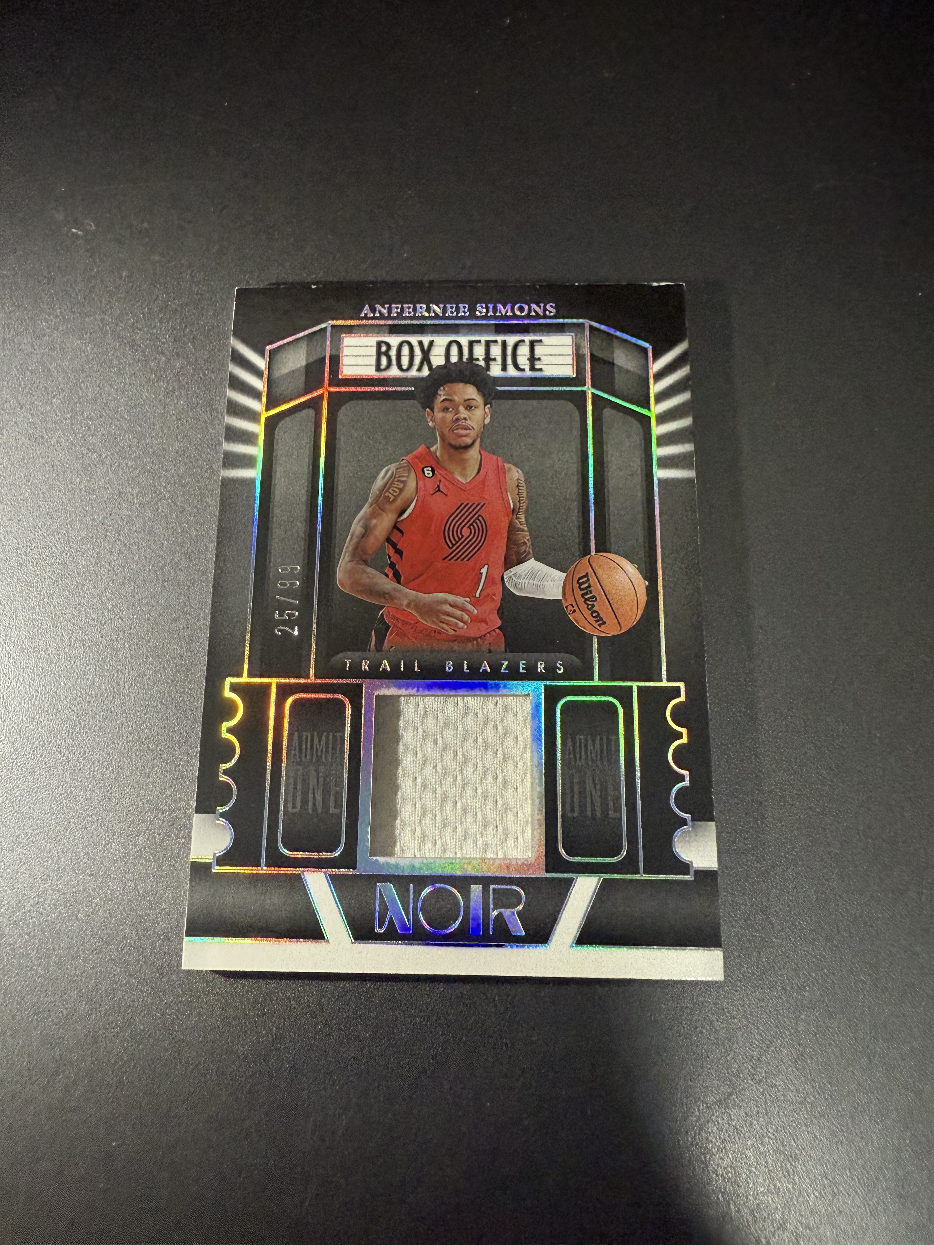 2022-23 Panini Noir Anfernee Simons 安芬尼西蒙斯 球衣 GU 亲穿球衣 99编 井