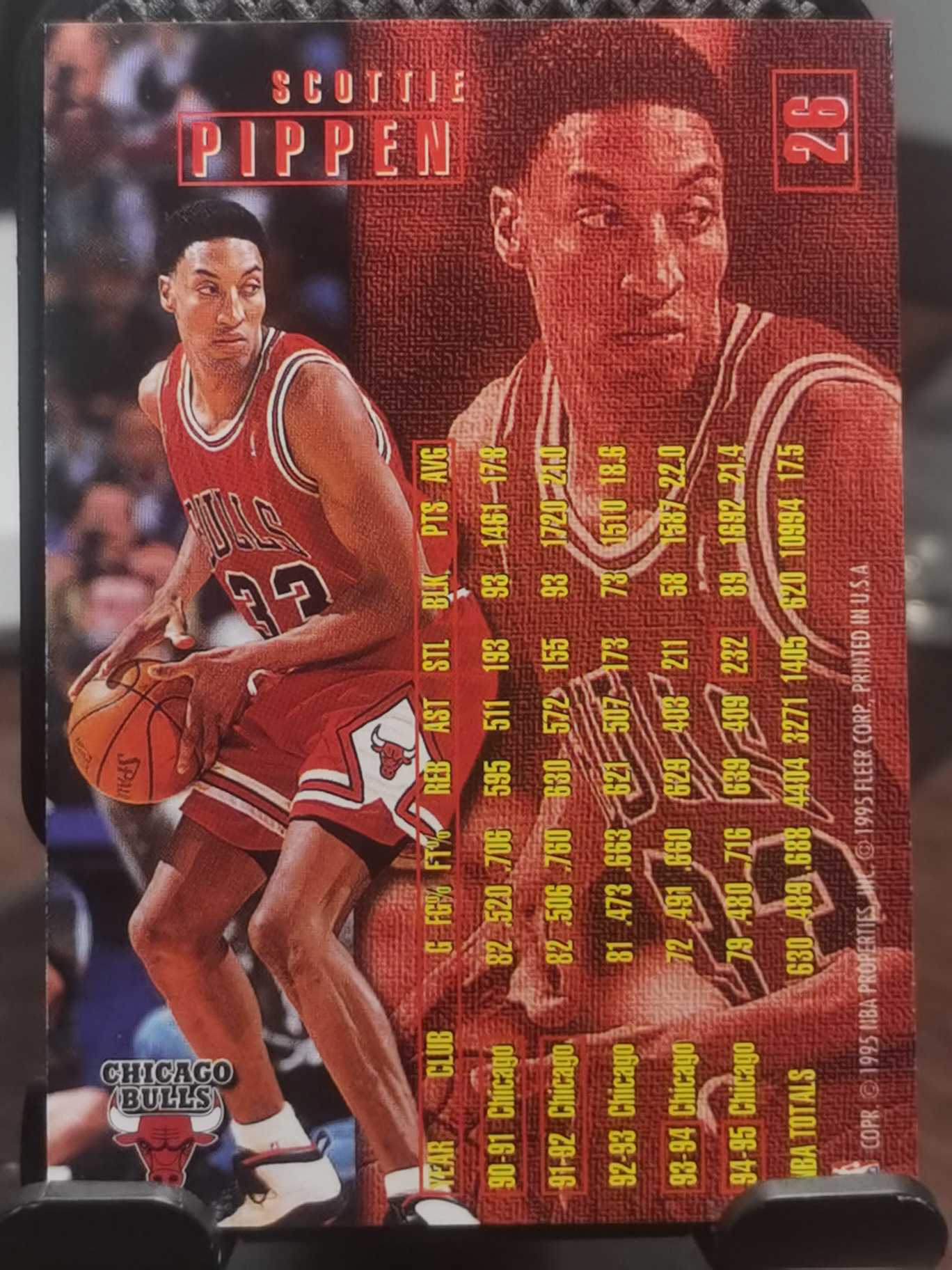 1995-96 Fleer NBA Hoops Scottie Pippen 公牛二当家 蝙蝠侠 斯科蒂 皮蓬 球皮特卡