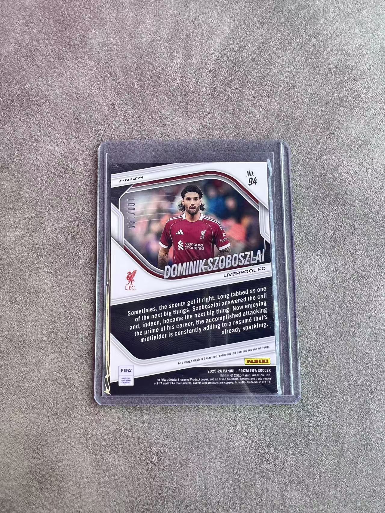 5975【330球星卡实体店代卖】panini 25-26 prizm FIFA Dominik Szoboszlai 利物浦 多米尼克 索博斯洛伊 100/149编 红折 仅顺丰寄付(UK23)