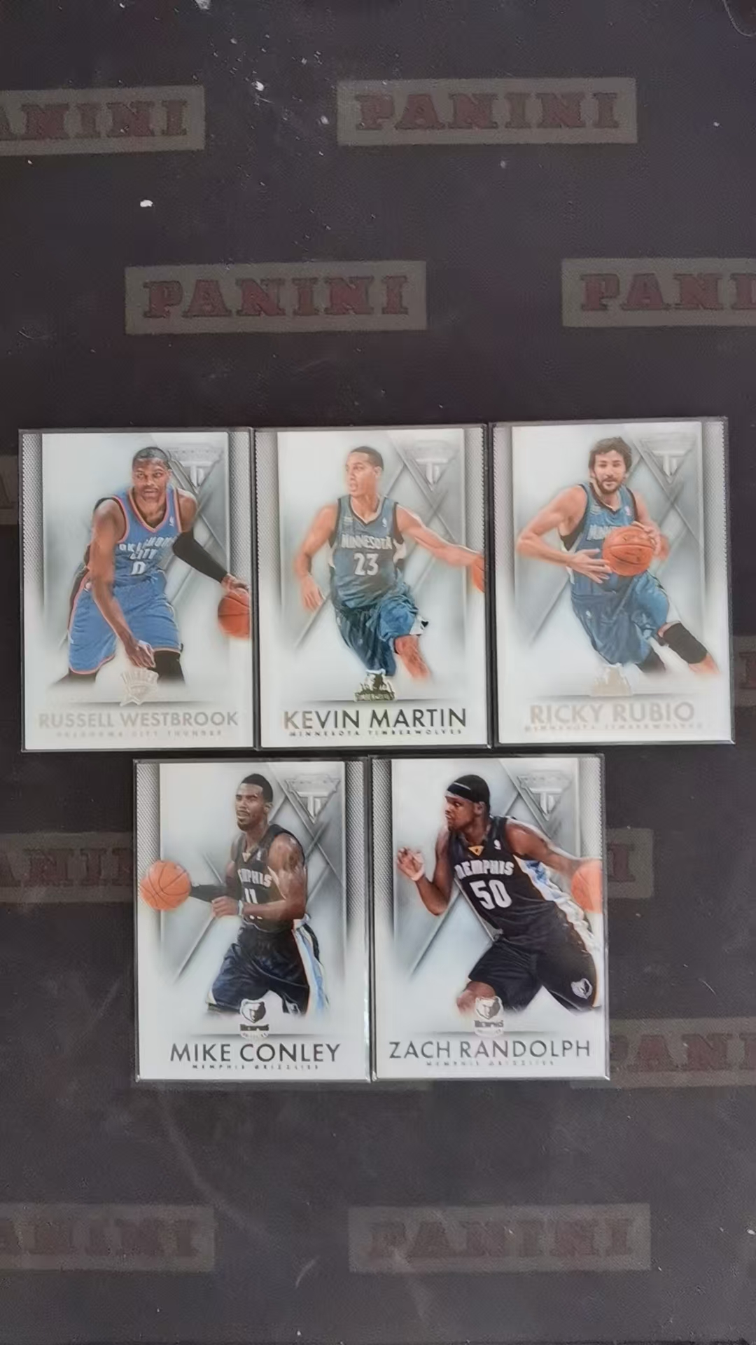 【DLDL拍卖】2013-14 PANINI-TITANIUM BASKETBALL 凯文・马丁,拉塞尔・威斯布鲁克,里基・卢比奥,迈克・康利,扎克・兰多夫【卡边角表面见图】