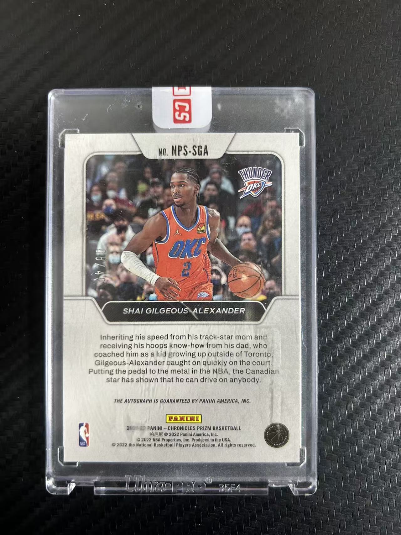 2021-22 Panini Chronicles Shai Gilgeous-Alexander #20【灯灯拍卡】雷霆 超巨 亚历山大 编年史 国家荣耀 签字 卡签 铭文签 08/49编【麦浪风】