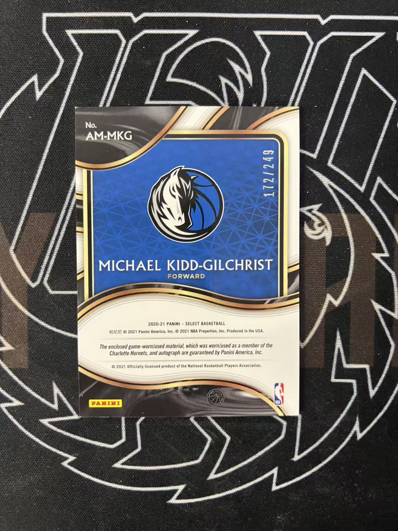 2020-21 Panini Select Michael Kidd-Gilchrist 【UTF球星卡】fr3 吉尔克里斯特 JA 签字 249编 落场物料 瑕疵如图