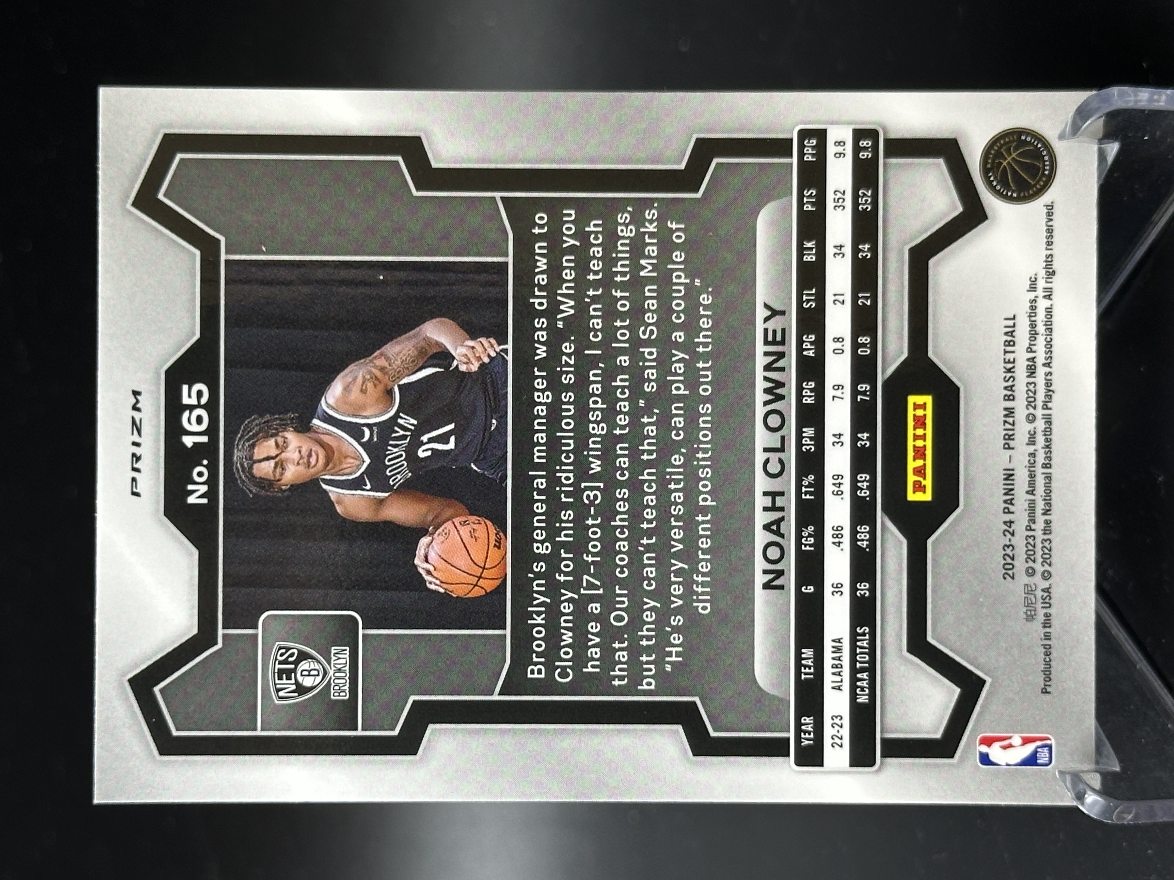 2023-24 Panini Prizm Noah Clowney 【小黄拍卖】PZ 克洛尼 篮网 新秀 rc 红碎闪折 大比例 少见「汉堡王」