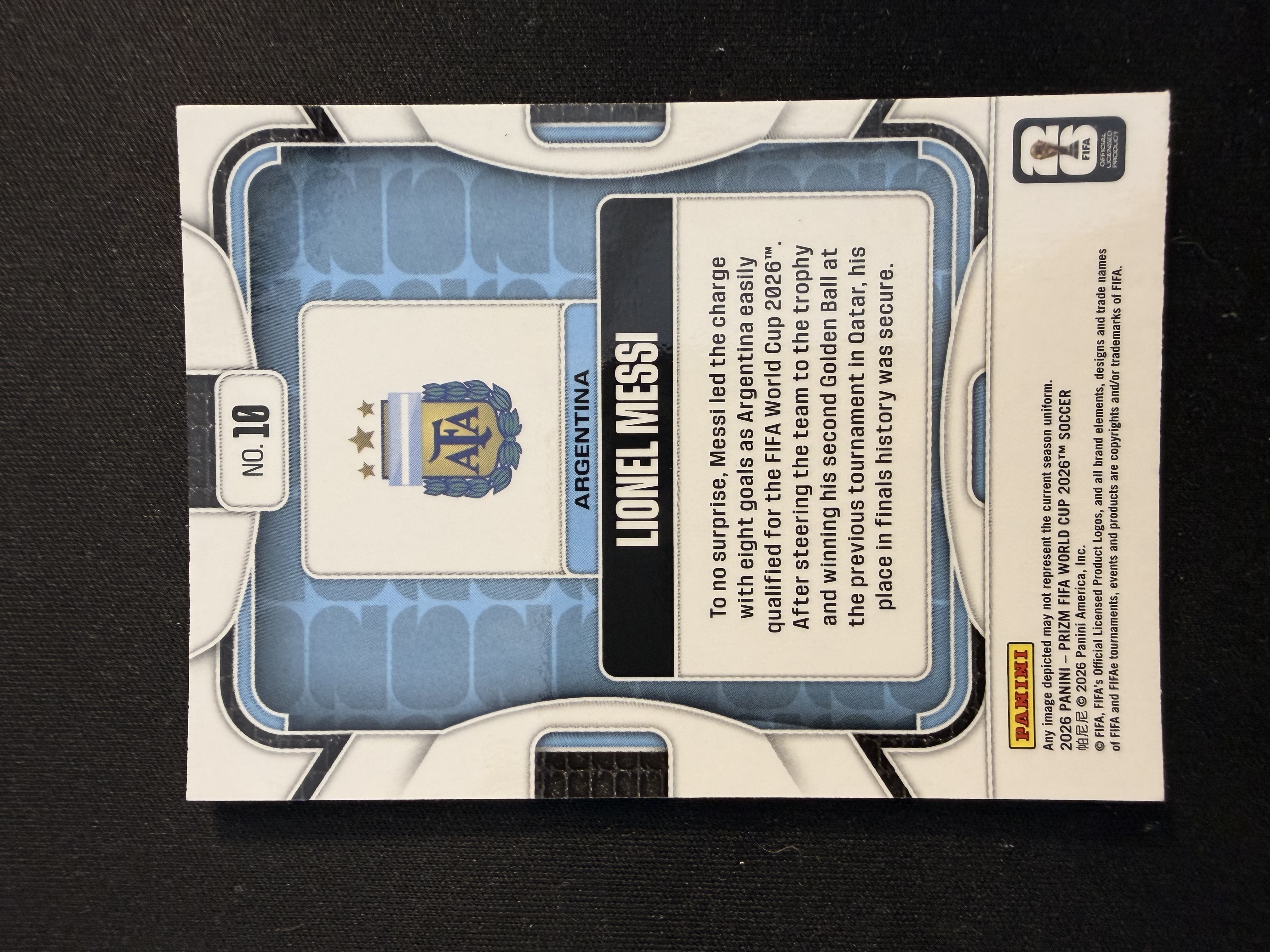 2026 Panini Prizm World Cup Lionel Messi FIFA 世界杯 梅西 球王 Goat 阿根廷 base - #8-1