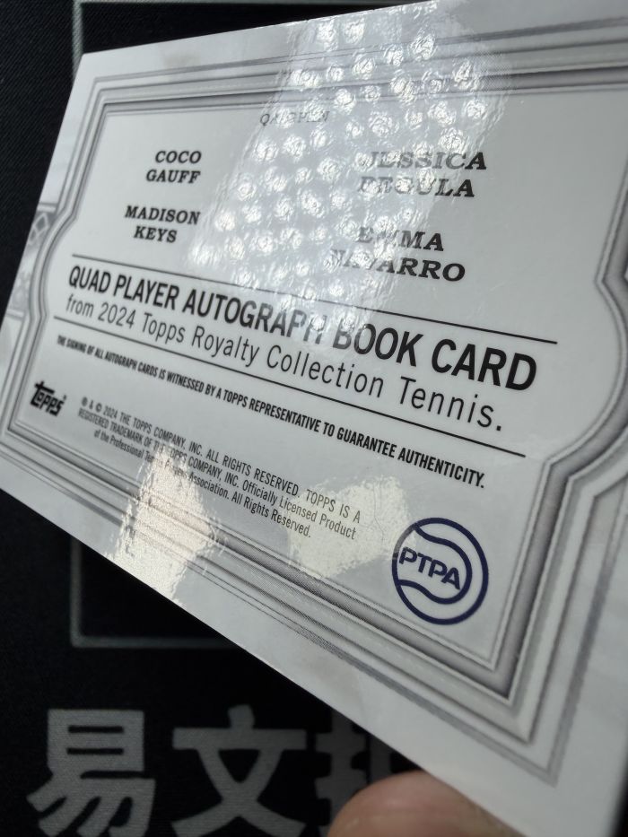 【易文拍卖 超级回款】2024 Topps Royalty 王权 网球 可可 高芙 杰西卡 佩古拉 麦迪逊 凯斯 艾玛 纳瓦罗 美国女子网球 25编 四签小书 签字签名 #赵总