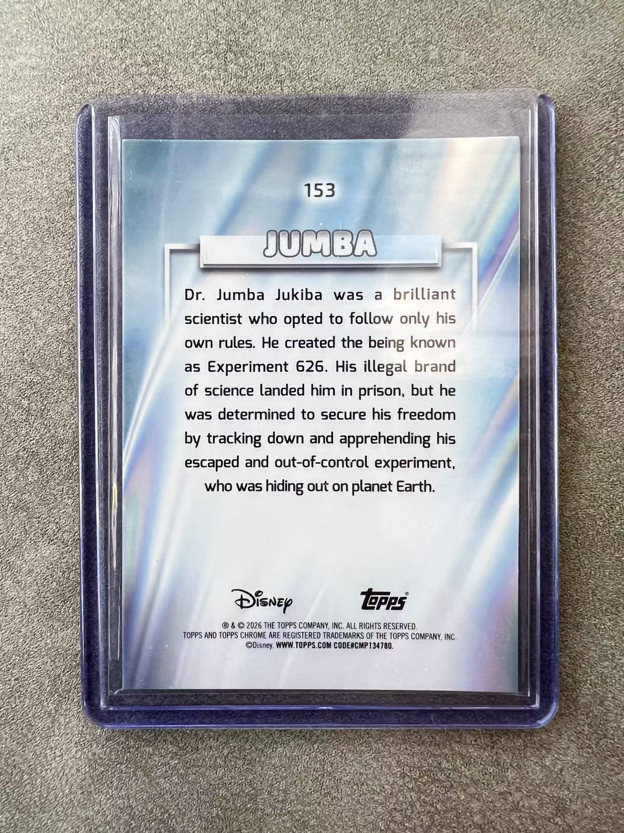 8148【330球星卡实体店代卖】2026 Topps Chrome TC Disney 迪斯尼 Jumba 皮克斯 蓝碎点折 折射 75/150编 强霸 星际宝贝 (UK23)