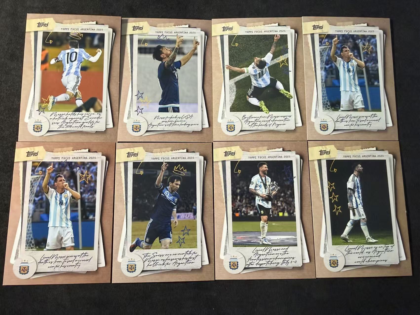 2025 Topps 阿根廷聚焦队盒 Lionel Messi 利昂内尔 梅西 阿根廷 8张打包 默认瑕疵 介意勿拍 添