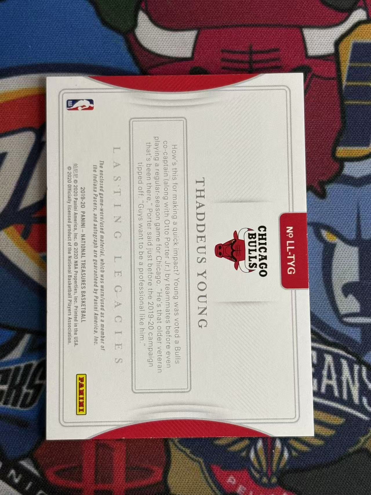 2019-20 PANINI NATIONAL 国宝高端系列 THADDEUS YONG 公牛名宿 赛迪斯杨 99编 JA 亲穿落场球衣物料切割签字卡 实物签 专收凑套必备备【烂臭嘴拍卖】
